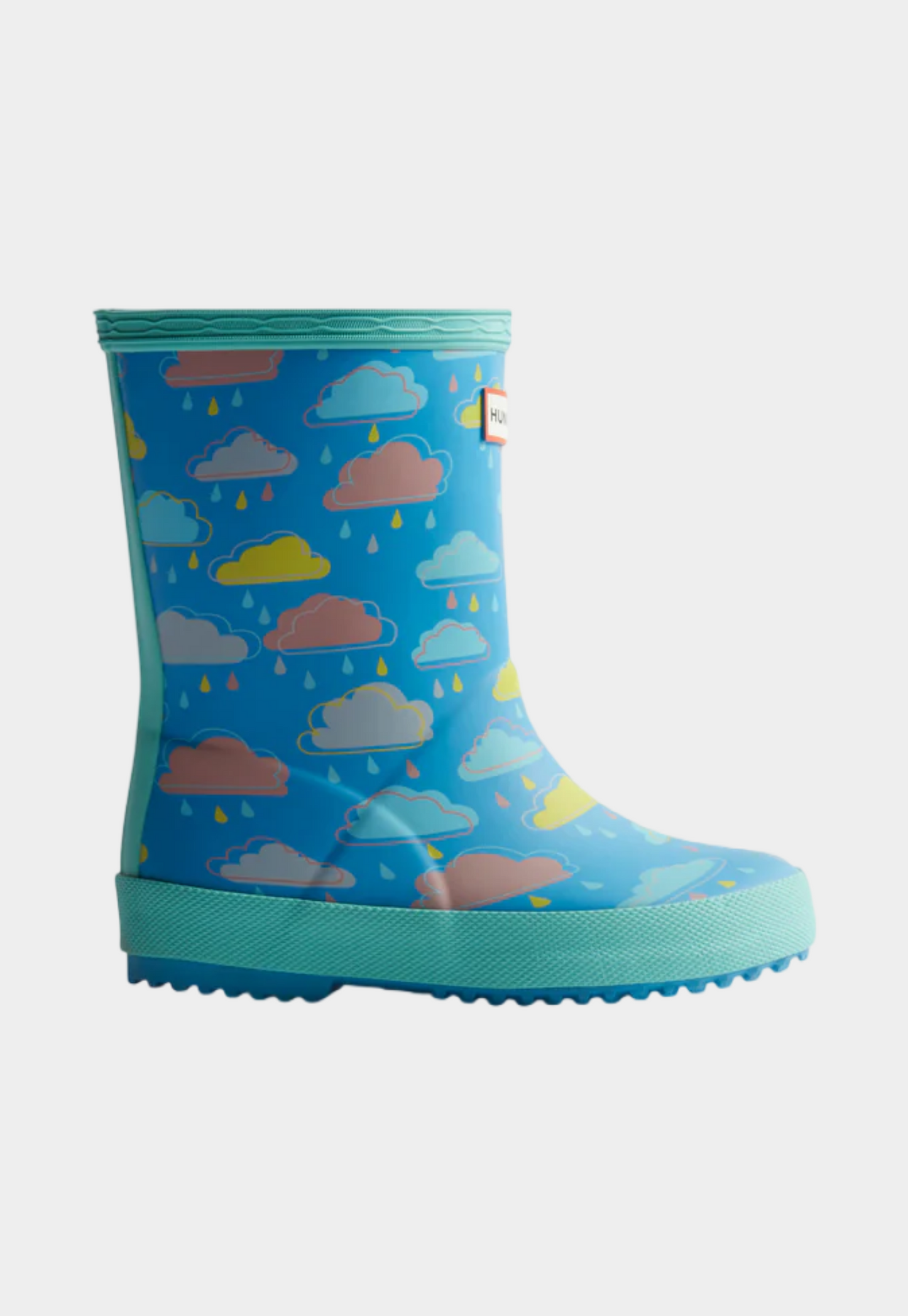 Dark Cyan מגפי גשם מאט עם עננים לילדים HUNTER