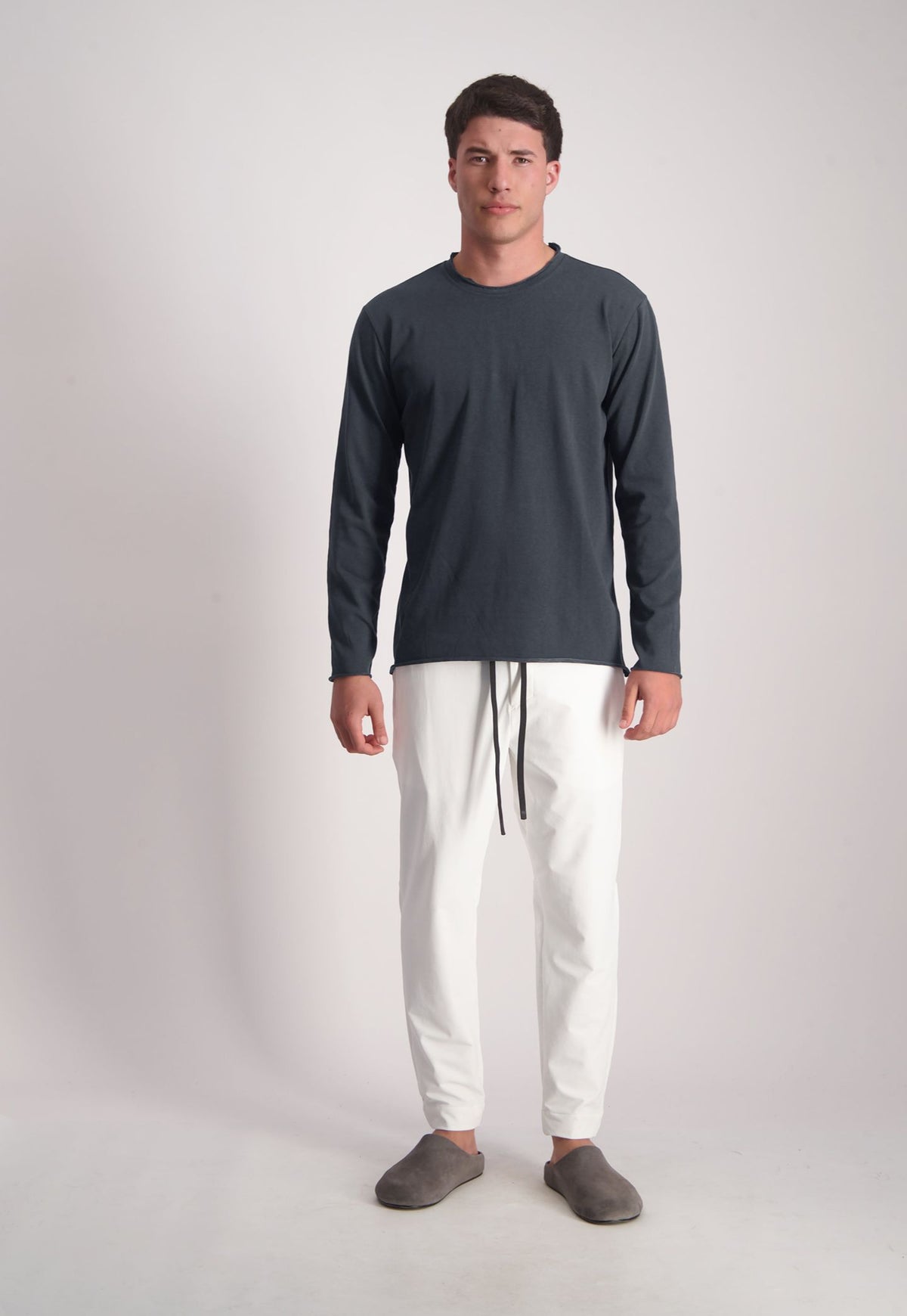 Light Gray חולצה ארוכה לגברים Cotton Tds THIRTY DEGREES