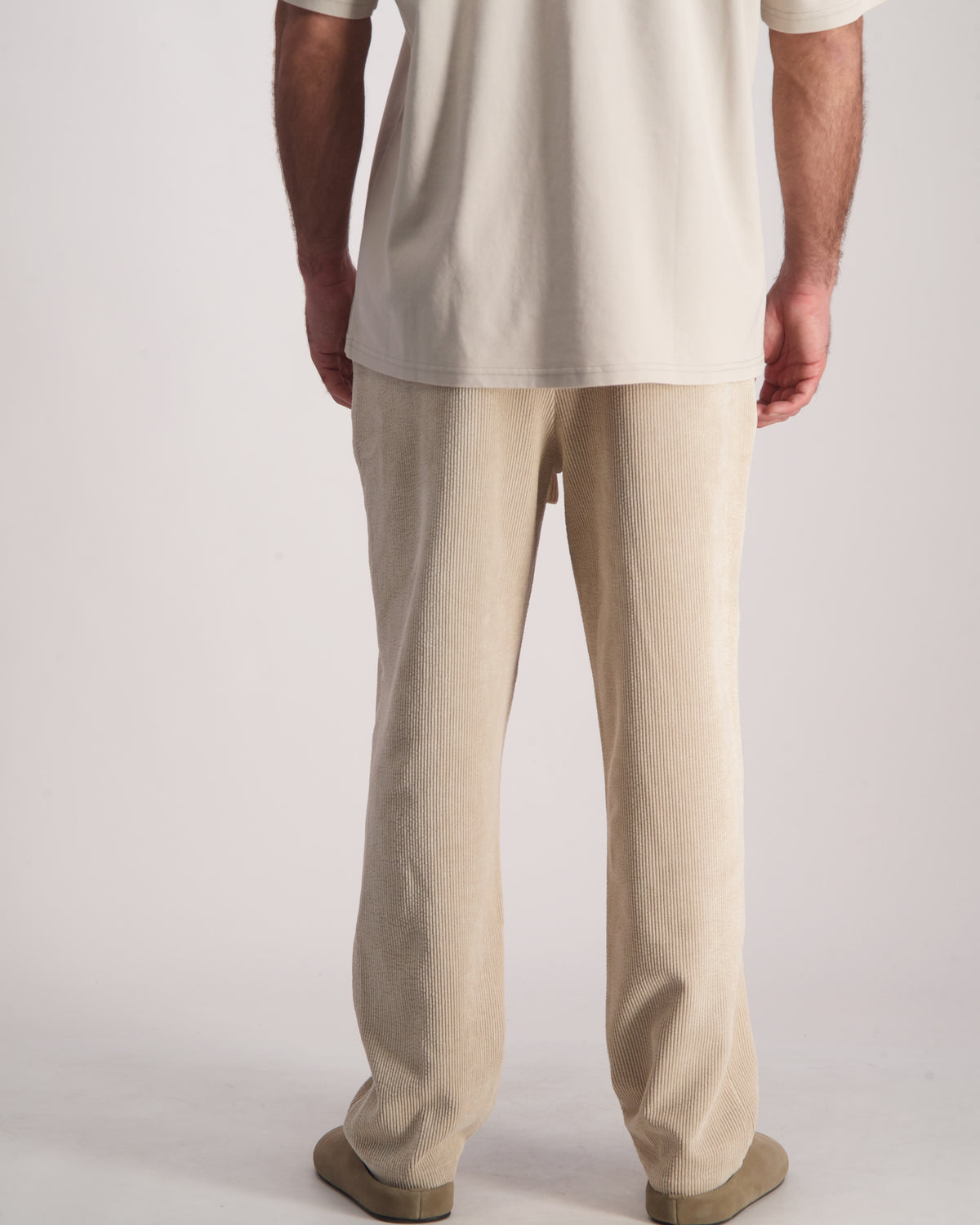 Light Gray מכנסיים ארוכים לגברים Jonhnny Corduroy 05 THIRTY DEGREES