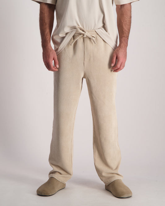 Light Gray מכנסיים ארוכים לגברים Jonhnny Corduroy 05 THIRTY DEGREES