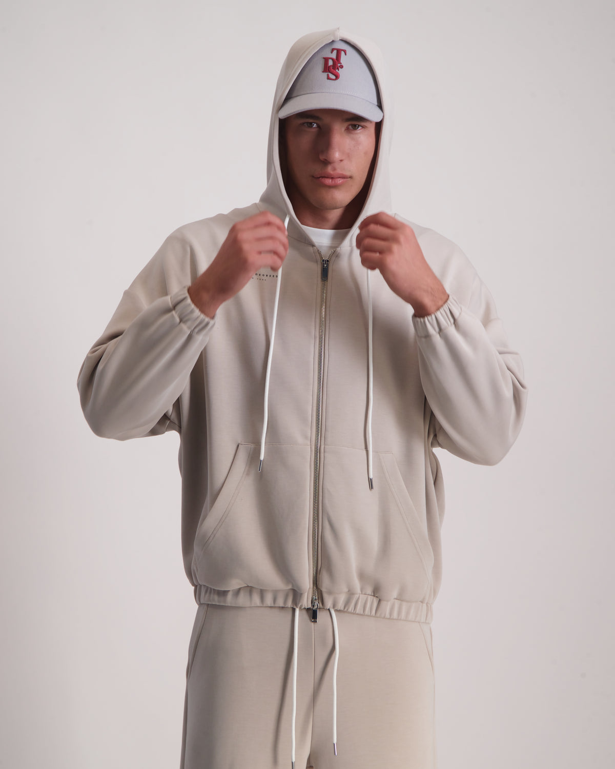 Light Gray קפוצ'ון לגברים Classic Zipper - Sc THIRTY DEGREES