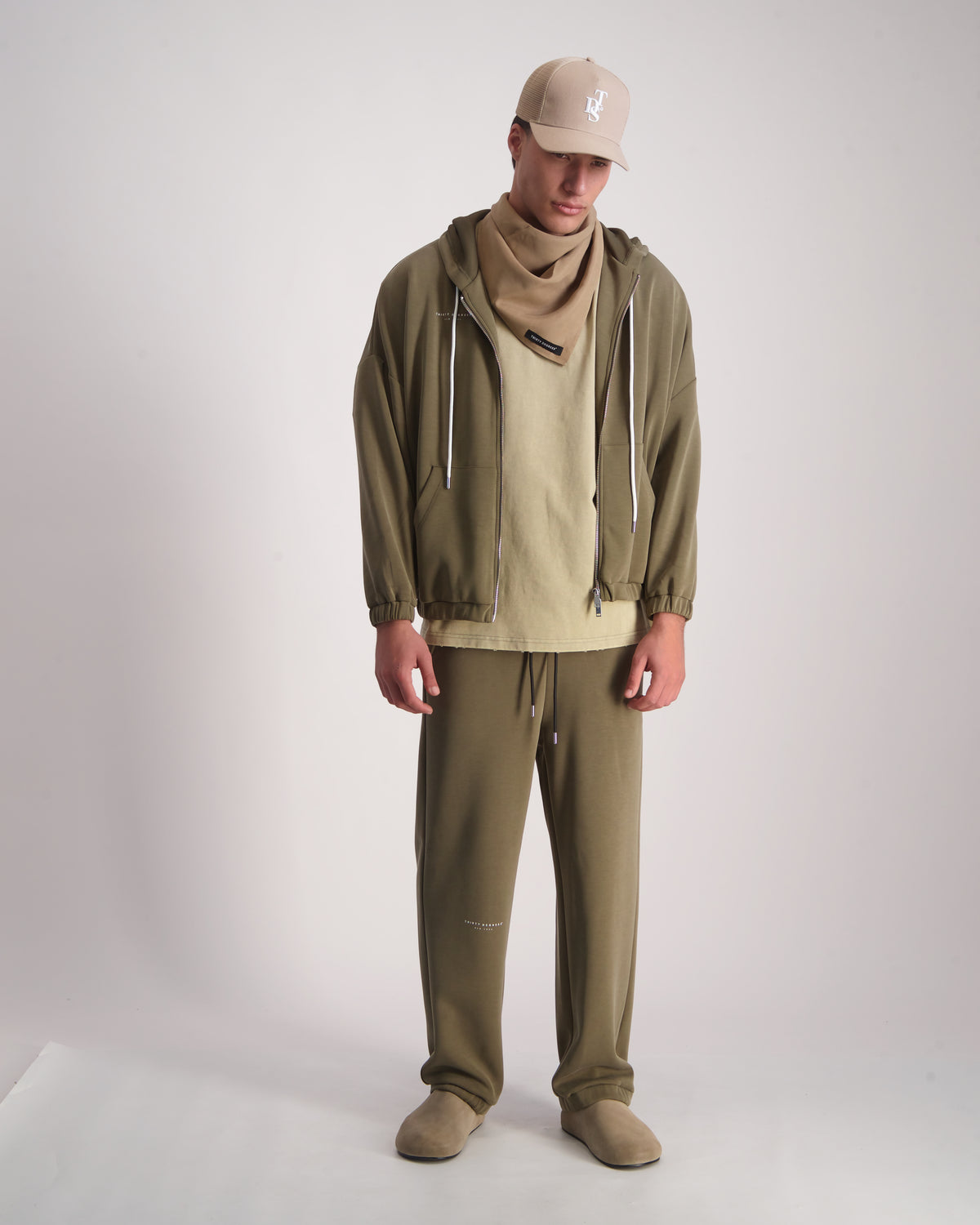 Light Gray קפוצ'ון לגברים Classic Zipper - Sc THIRTY DEGREES