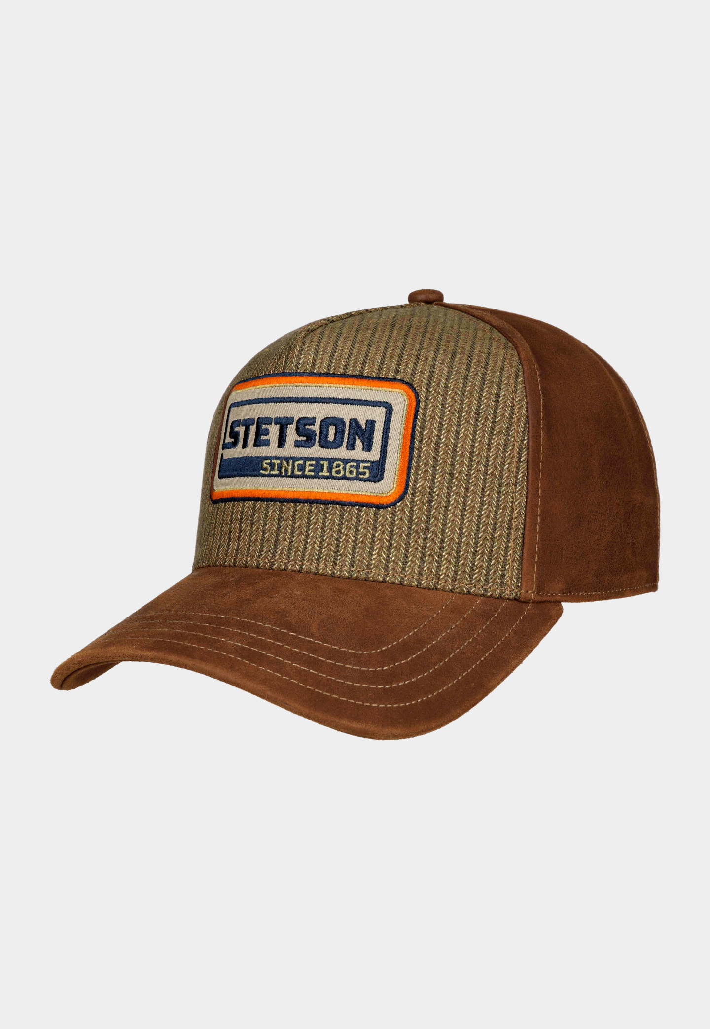 Lavender כובע מצחיה לגברים / נשים Retro Stripes Leather STETSON‎