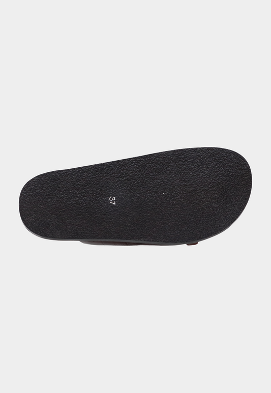 Dark Slate Gray כפכפי עור לנשים עם אבזמים Flora SCOTCH & SODA