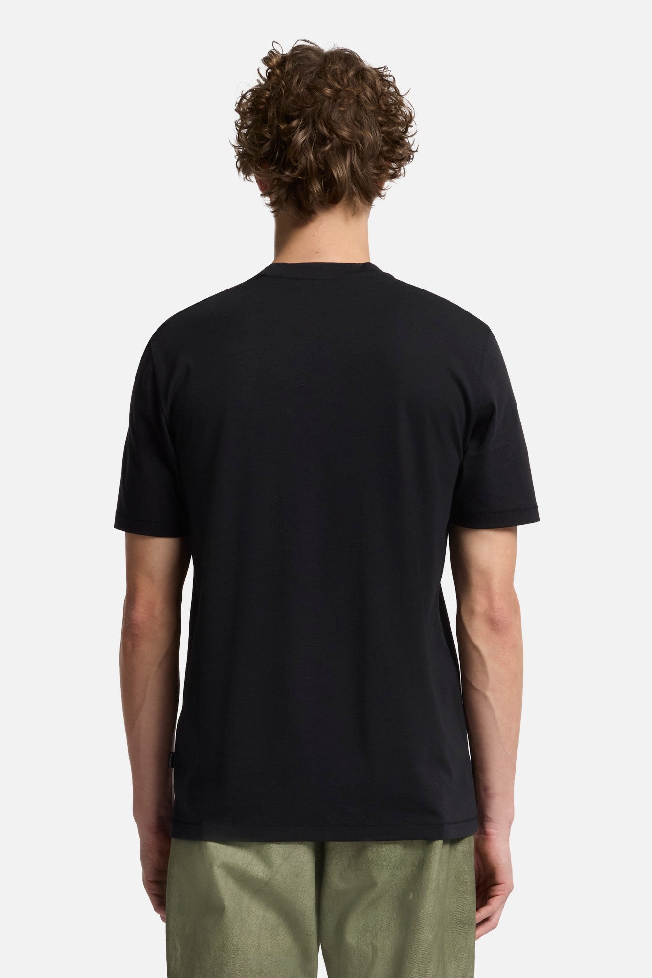 Black טי שירט קצרה לגברים Lyocell SEVEN FOR ALL MANKIND