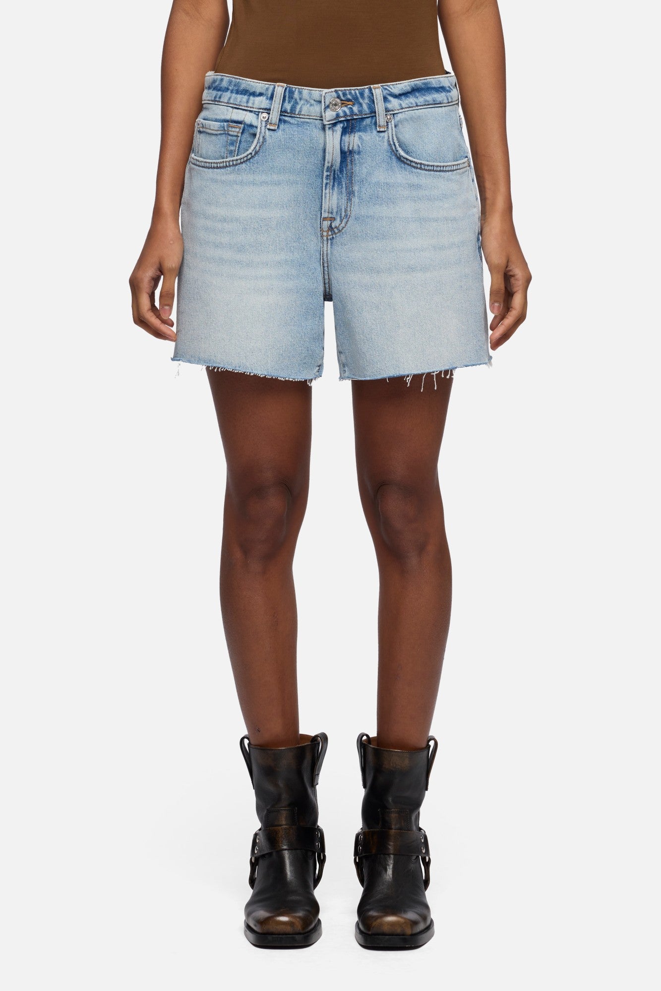 White Smoke MONROE LONG SHORTS ODE TO ג'ינס קצר SEVEN FOR ALL MANKIND