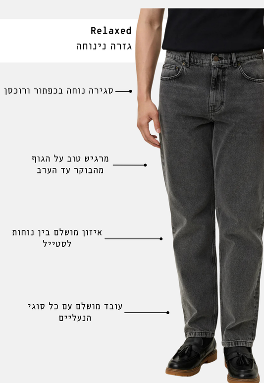 ג'ינס ארוך לגברים Ryder Washed - Relaxed Fit