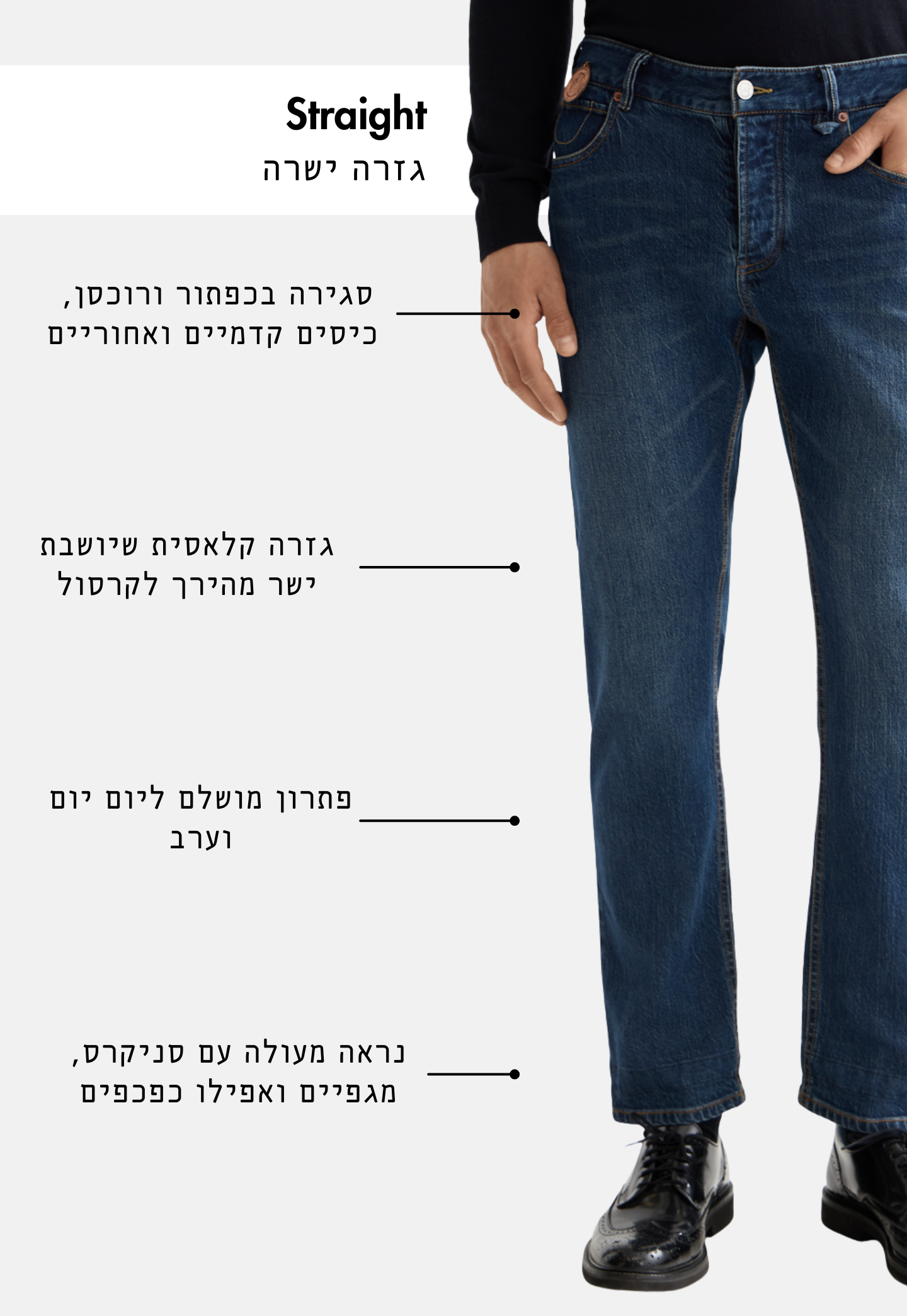 ג׳ינס ארוך לגברים The Zee 750 – Straight Fit