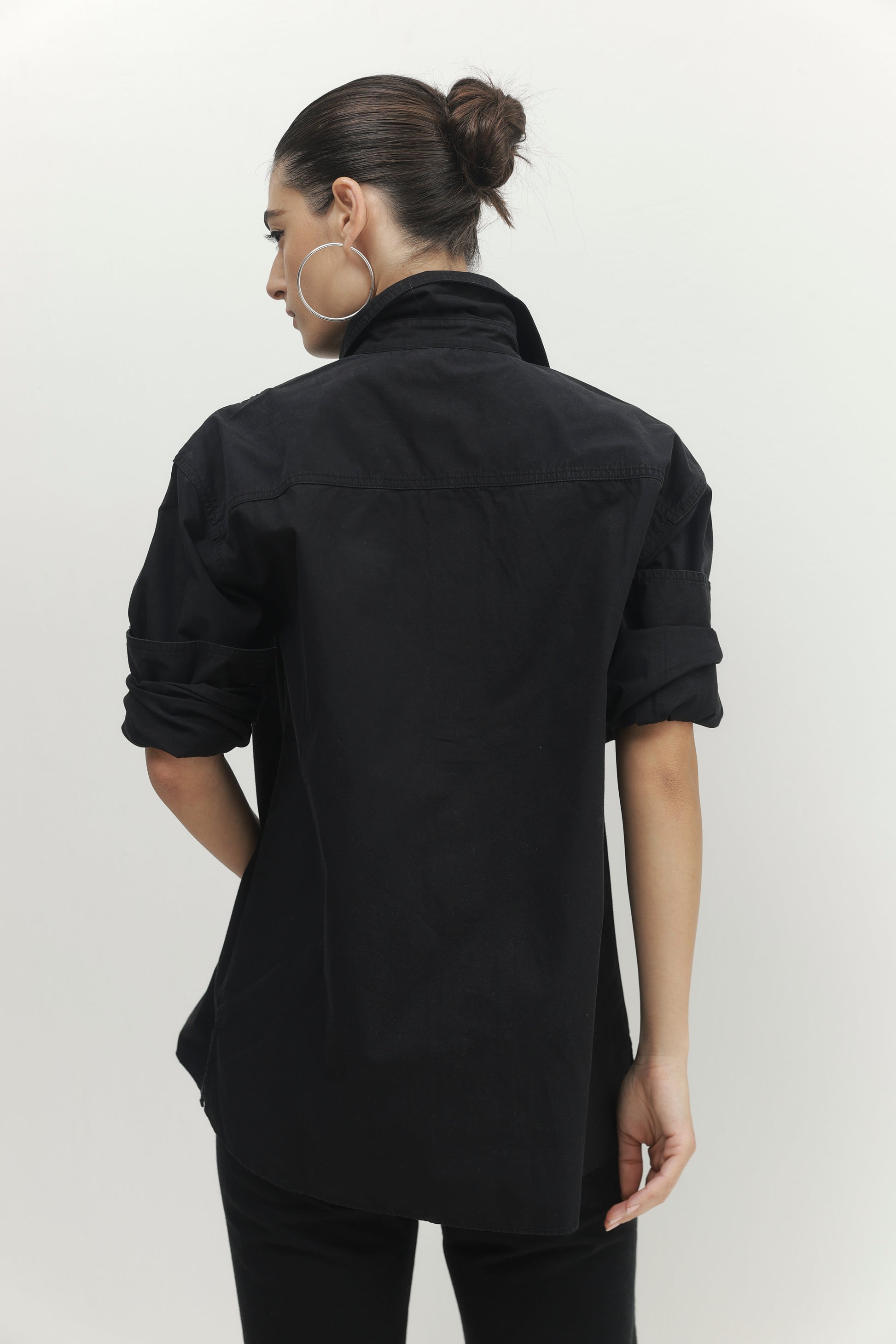 Light Gray חולצה מכופתרת ארוכה לנשים Must Have PAPER