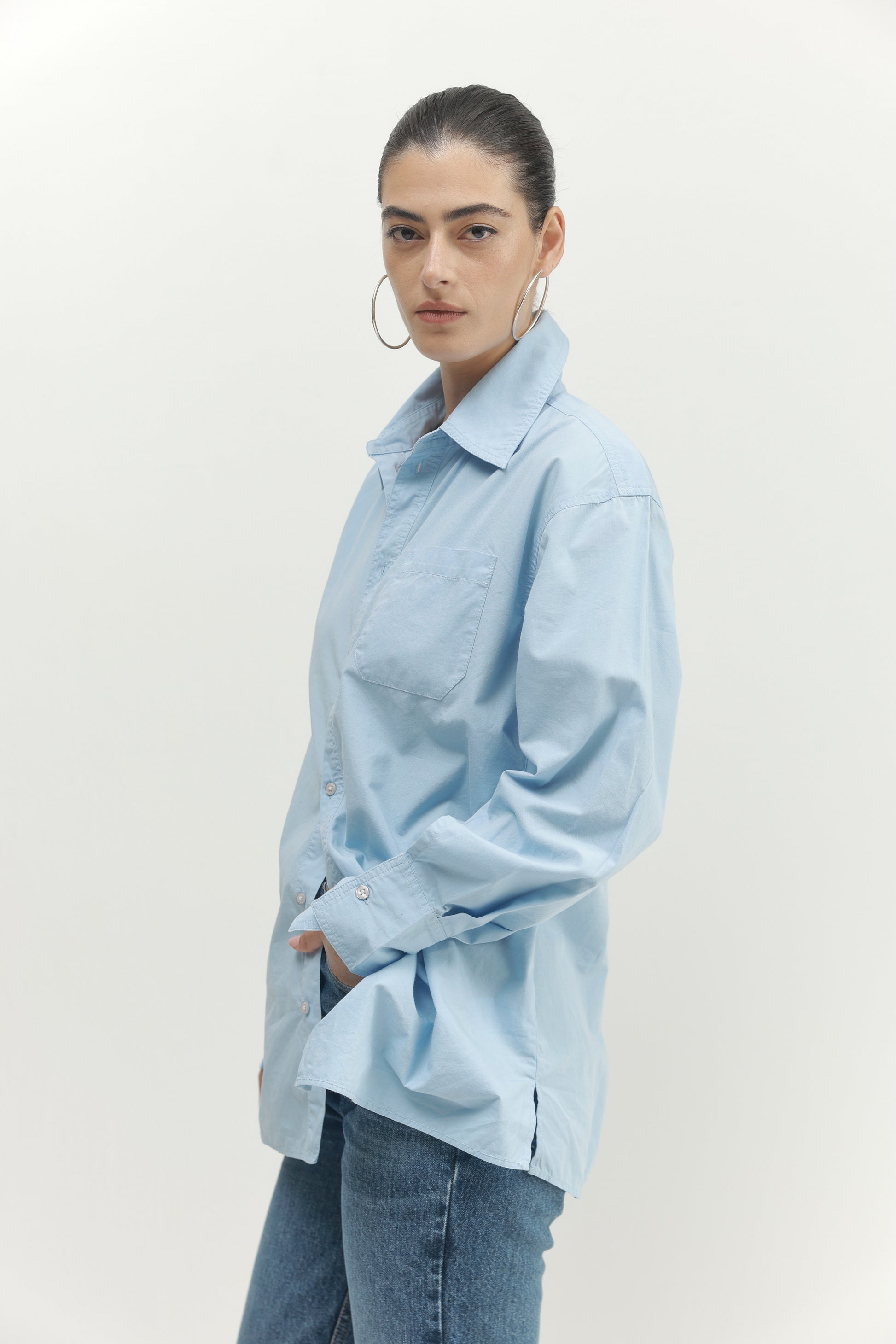 Lavender חולצה מכופתרת ארוכה לנשים Must Have PAPER