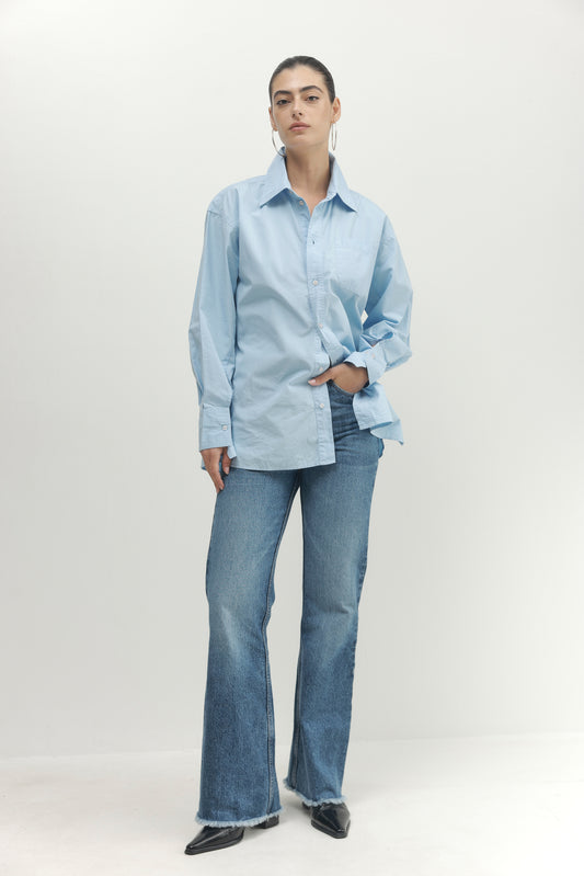 Light Gray חולצה מכופתרת ארוכה לנשים Must Have PAPER