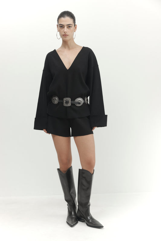 Beige חולצה ארוכה לנשים Pleated PAPER