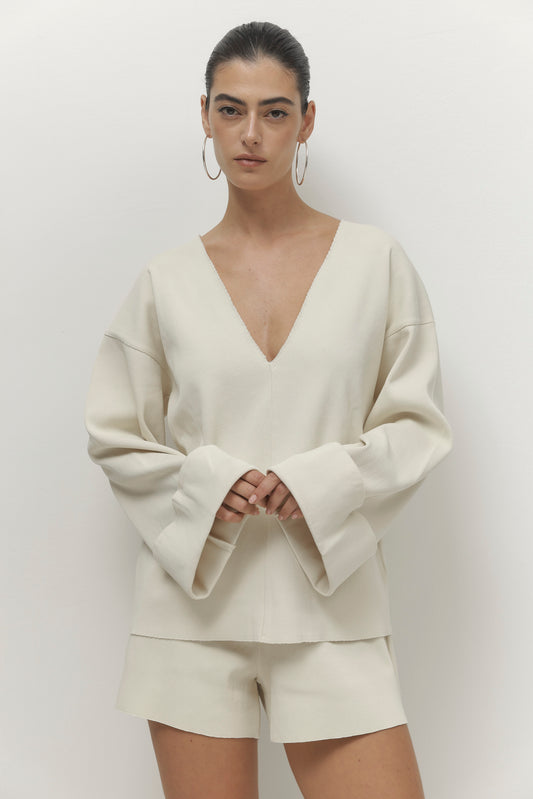 Light Gray חולצה ארוכה לנשים Pleated PAPER