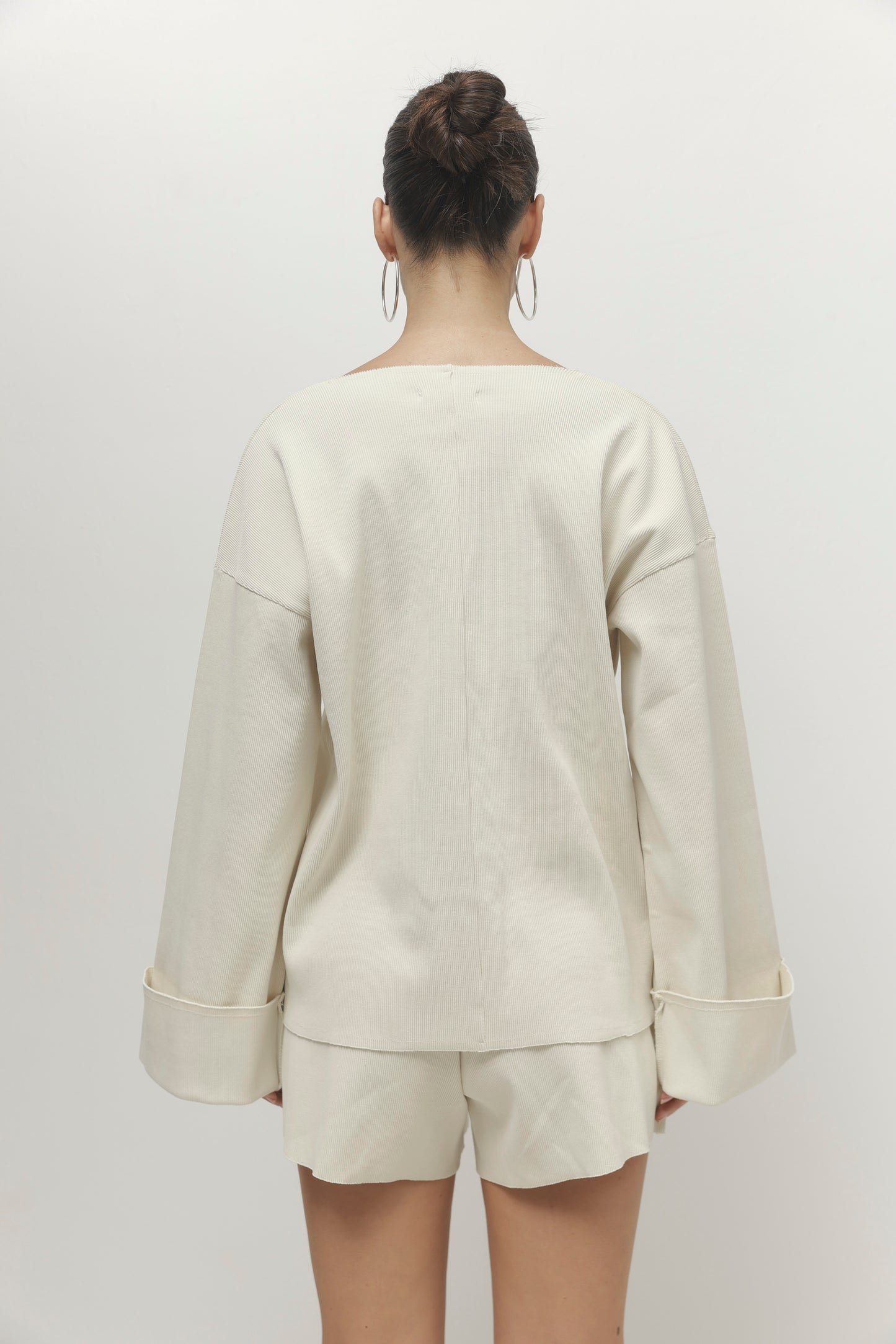 Light Gray חולצה ארוכה לנשים Pleated PAPER