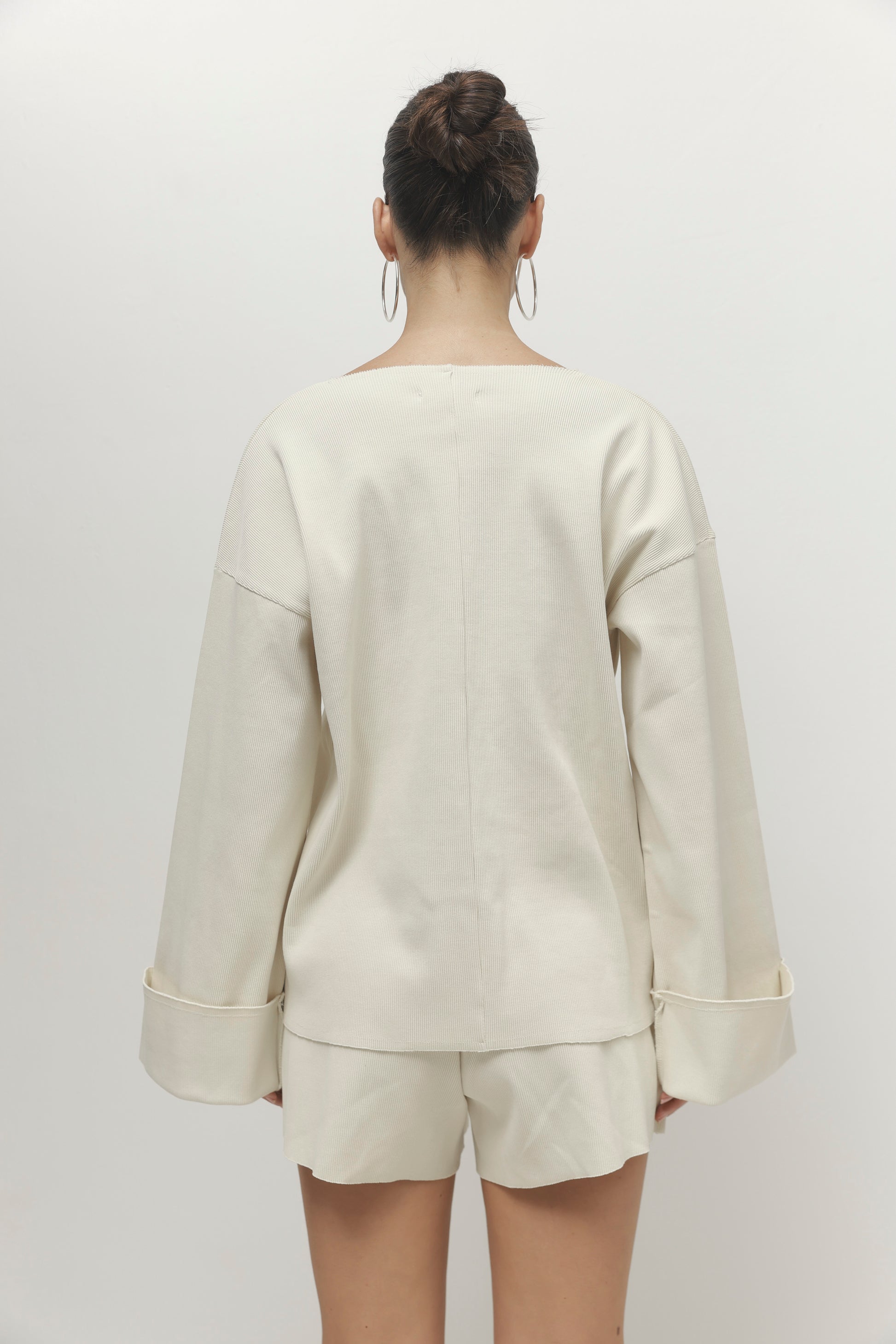 Light Gray חולצה ארוכה לנשים Pleated PAPER