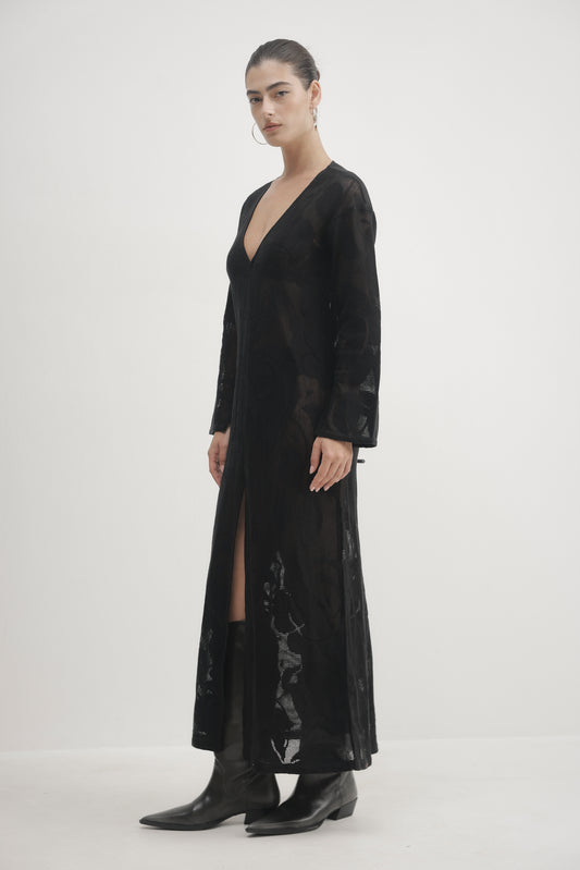 Light Gray שמלת מקסי לנשים Luna PAPER