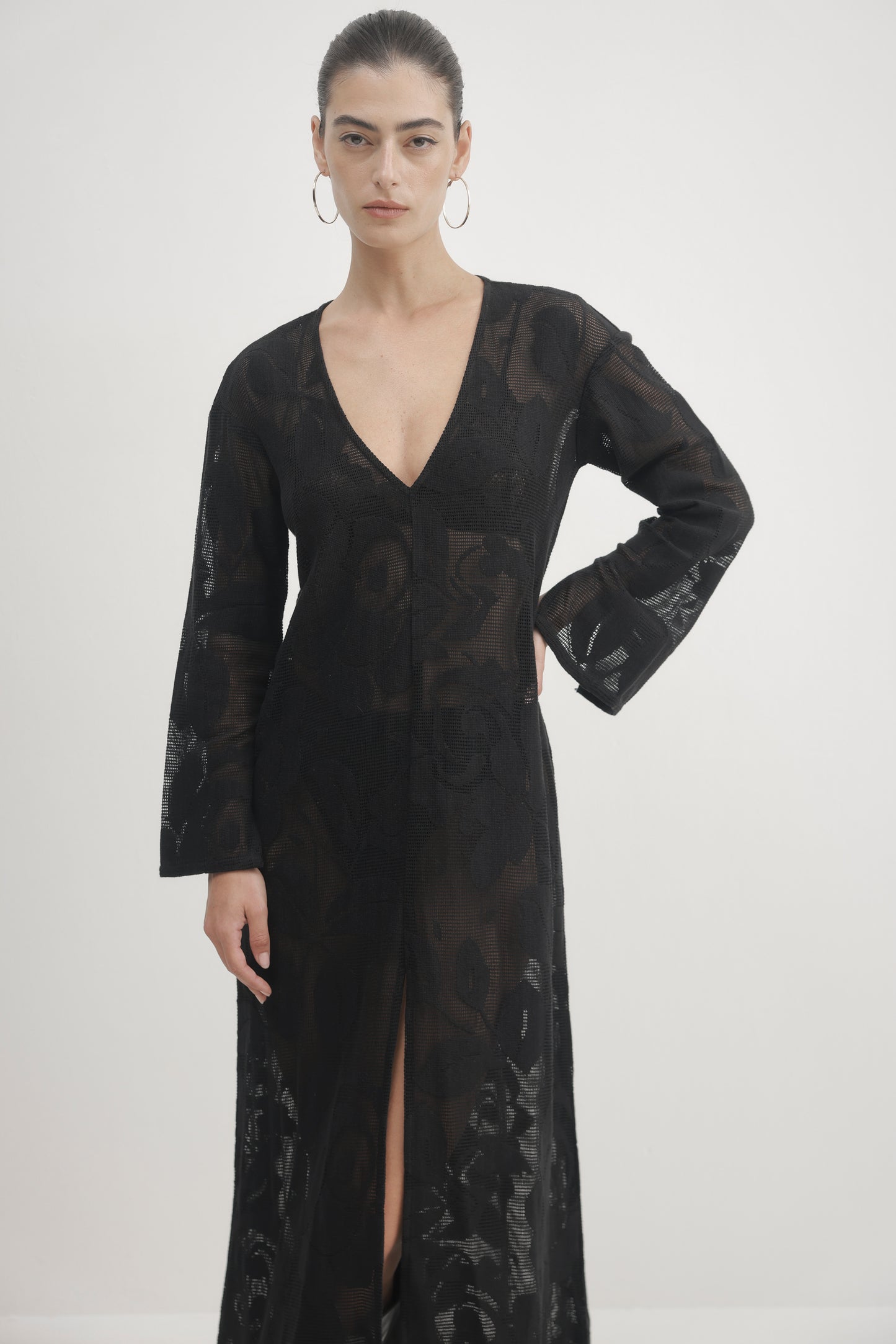 Dark Slate Gray שמלת מקסי לנשים Luna PAPER