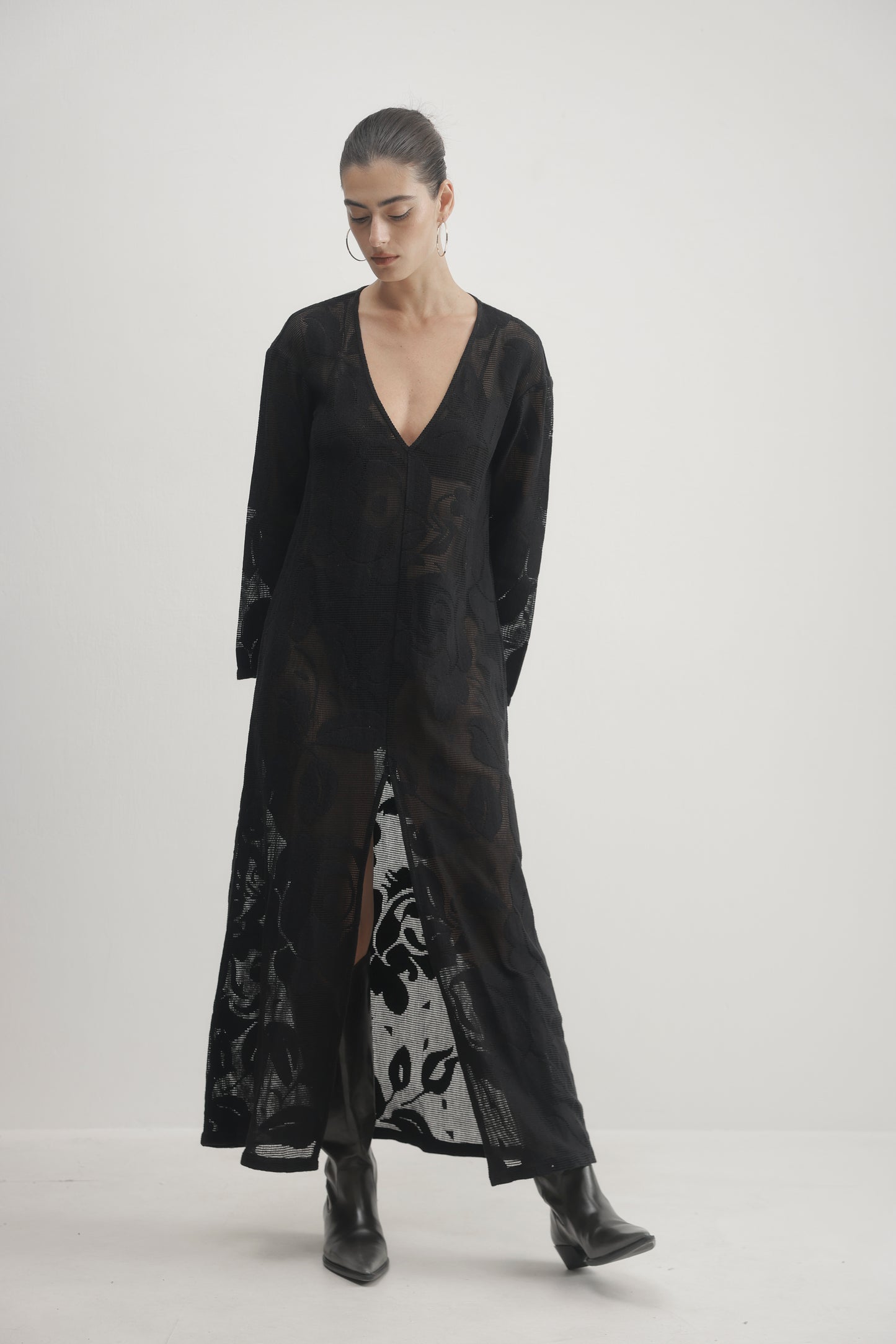 Light Gray שמלת מקסי לנשים Luna PAPER