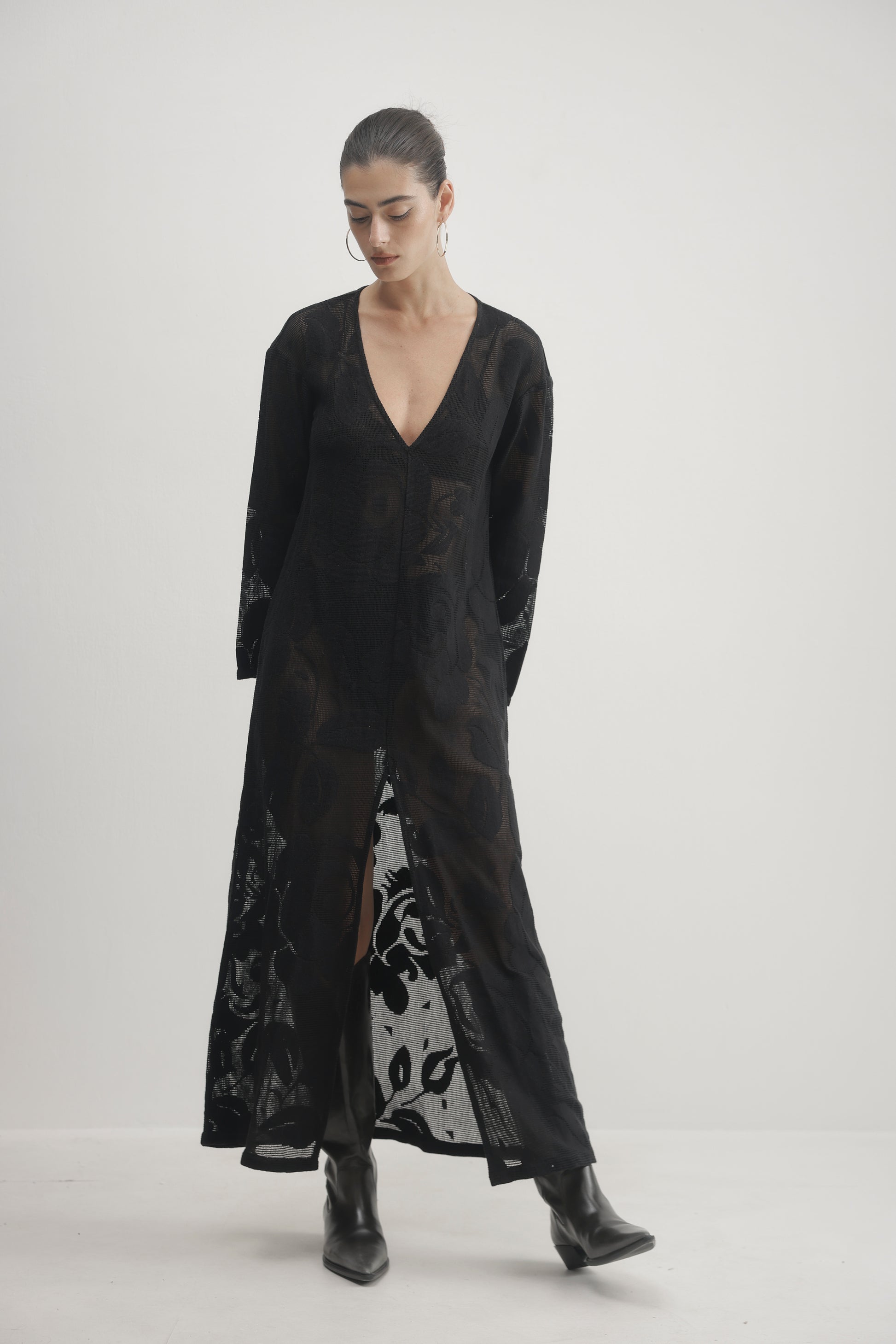 Light Gray שמלת מקסי לנשים Luna PAPER