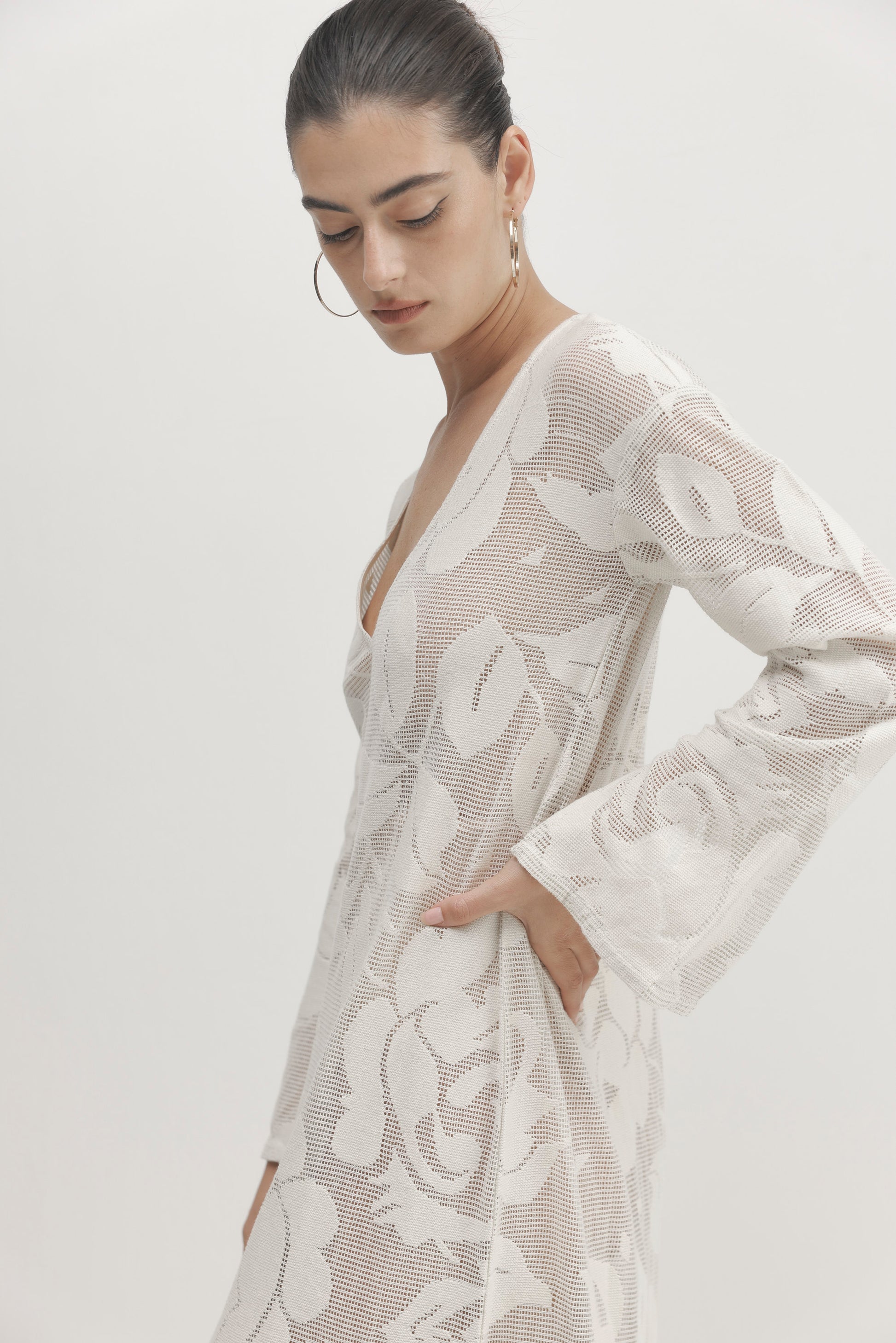 Light Gray שמלת מקסי לנשים Luna PAPER