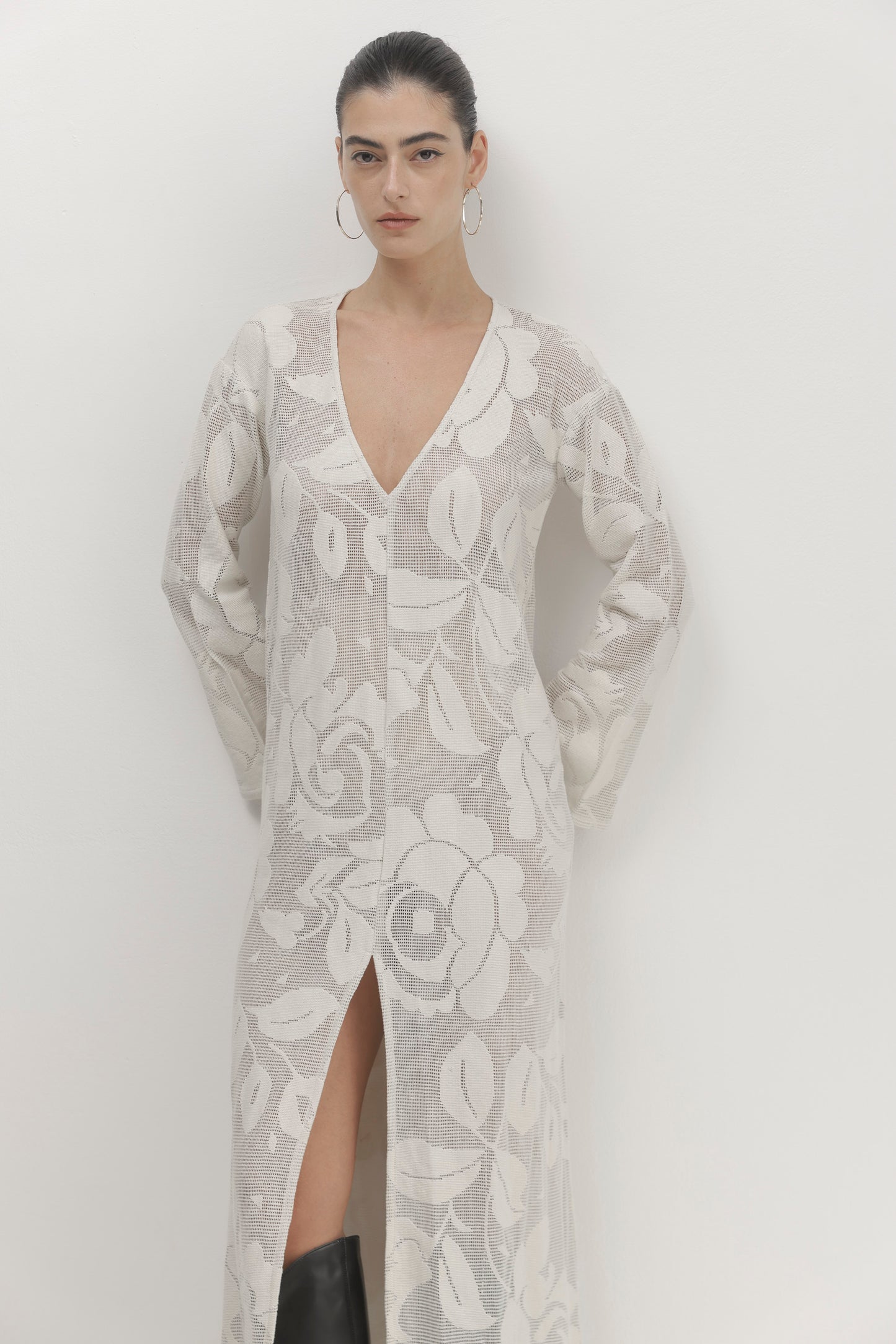 Light Gray שמלת מקסי לנשים Luna PAPER