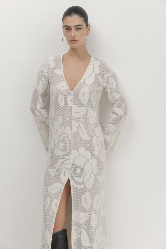 Light Gray שמלת מקסי לנשים Luna PAPER