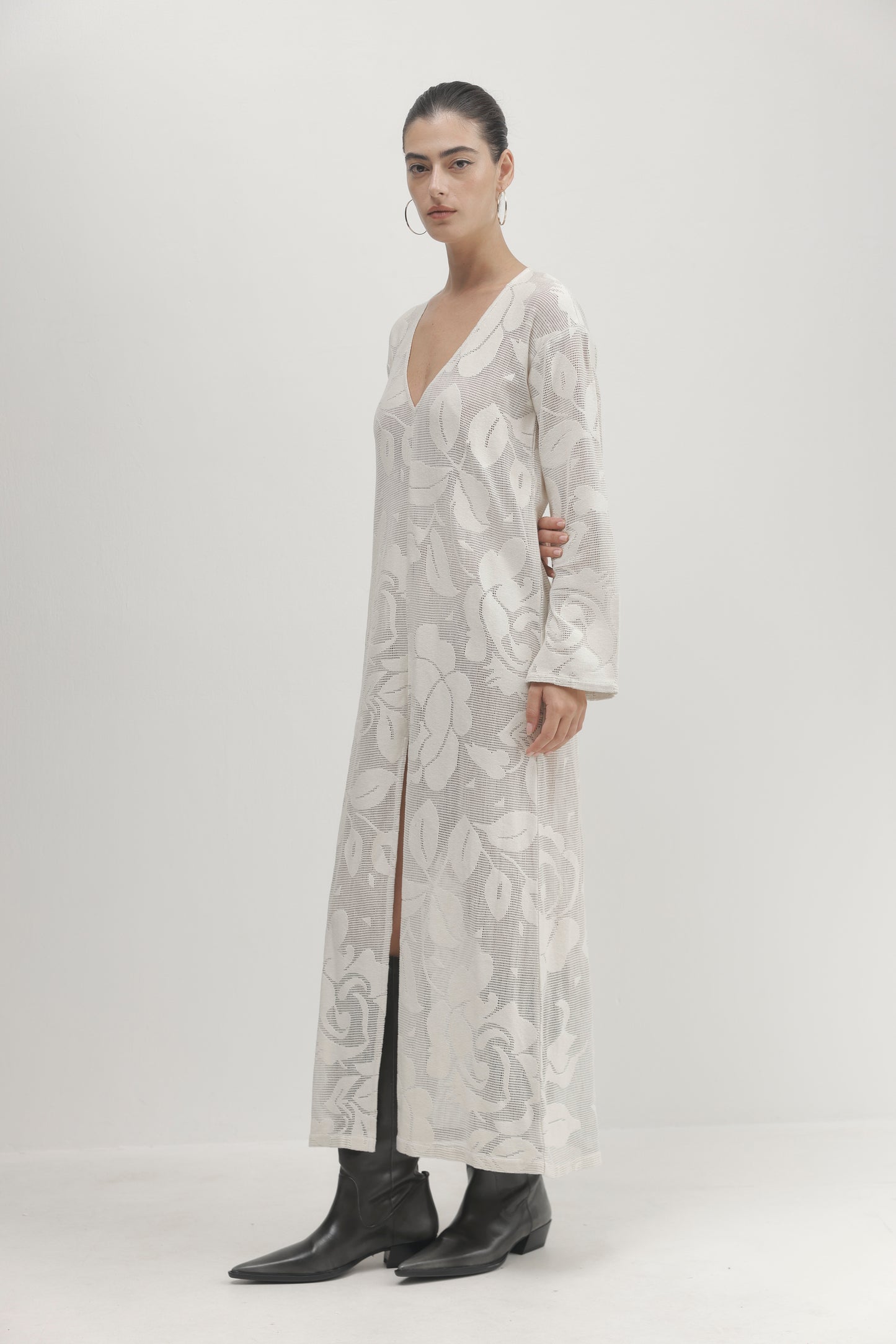 Light Gray שמלת מקסי לנשים Luna PAPER