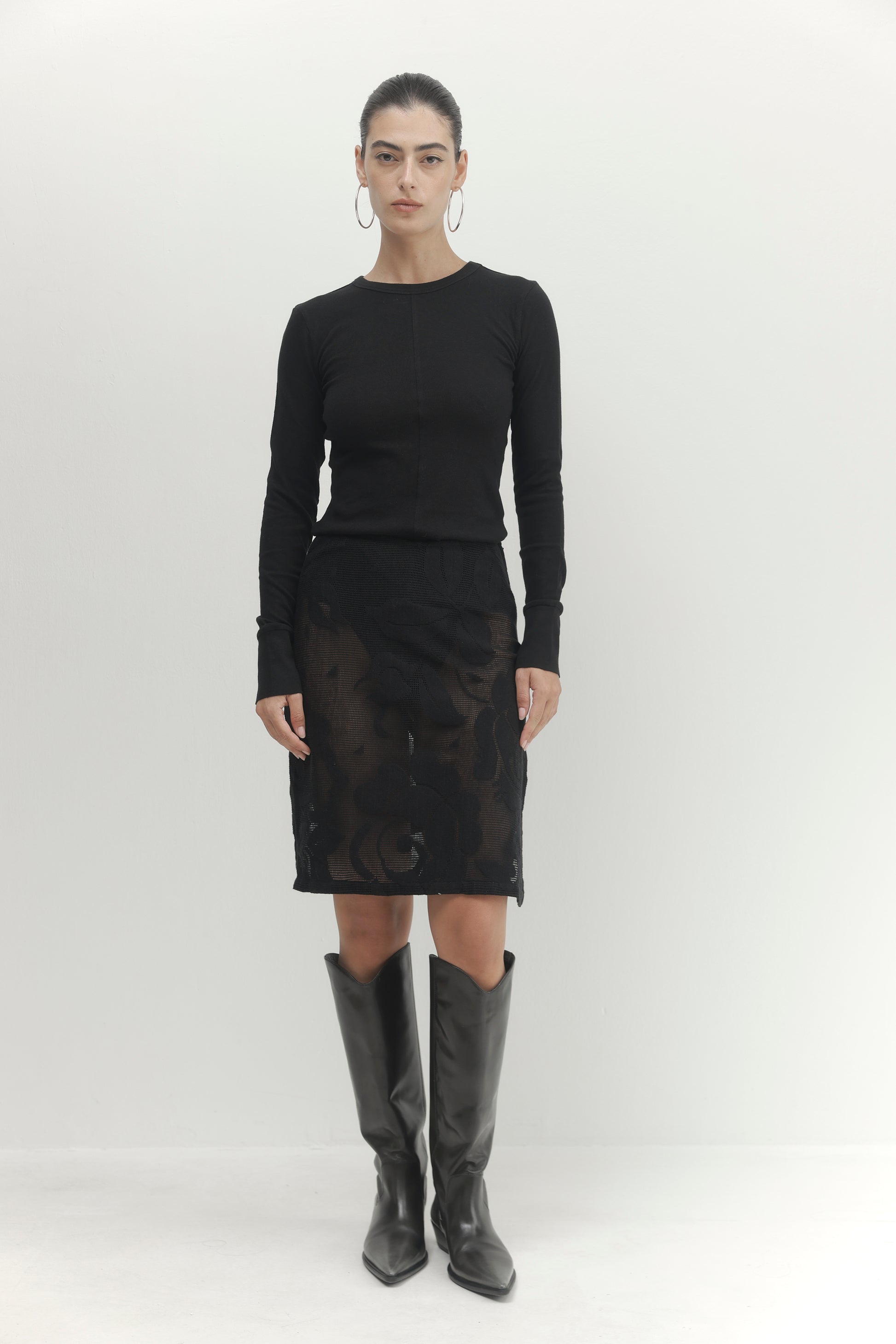 Light Gray חצאית מידי לנשים Mirage PAPER