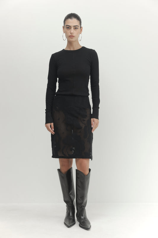 Light Gray חצאית מידי לנשים Mirage PAPER