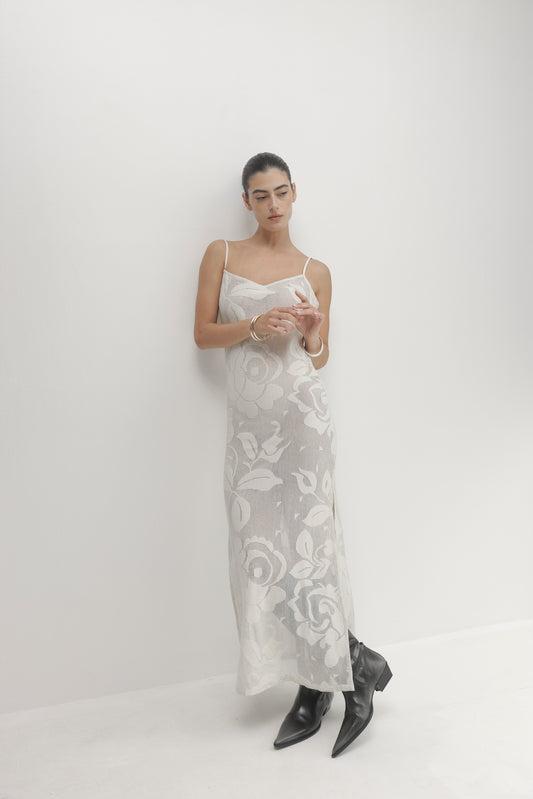 Light Gray שמלת מידי לנשים Oasis PAPER