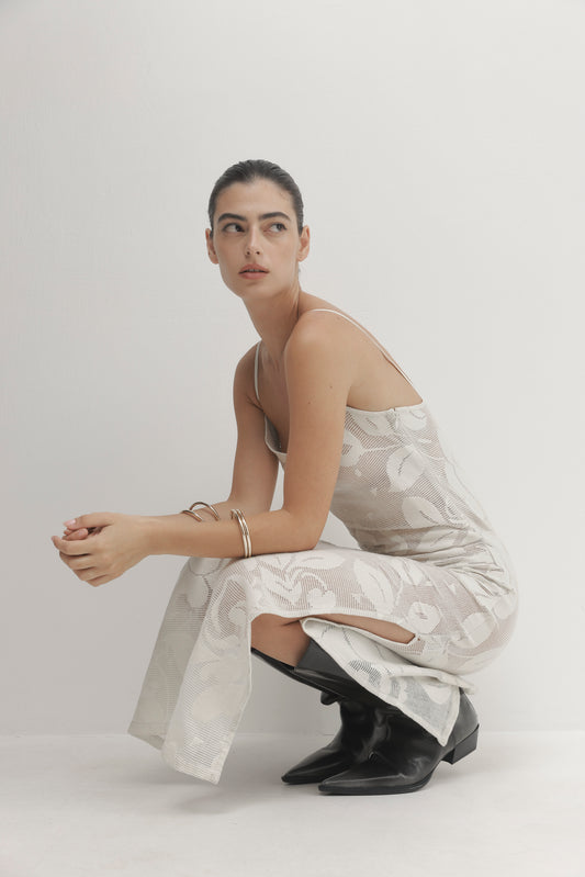 Light Gray שמלת מידי לנשים Oasis PAPER