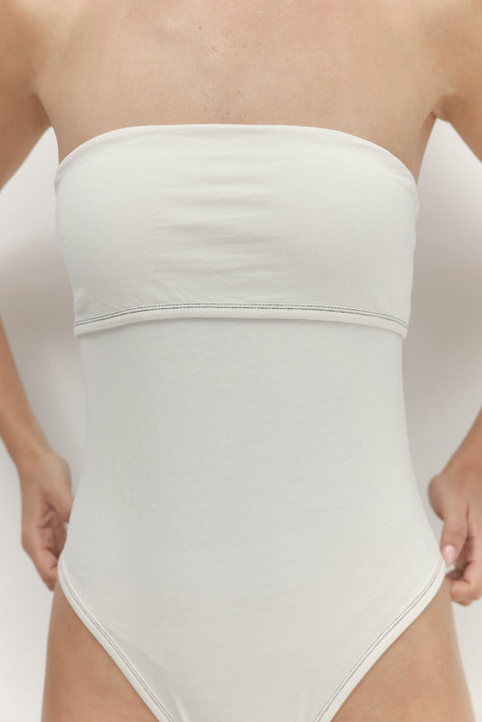 Gray סטרפלס בגד גוף לנשים Oasis PAPER