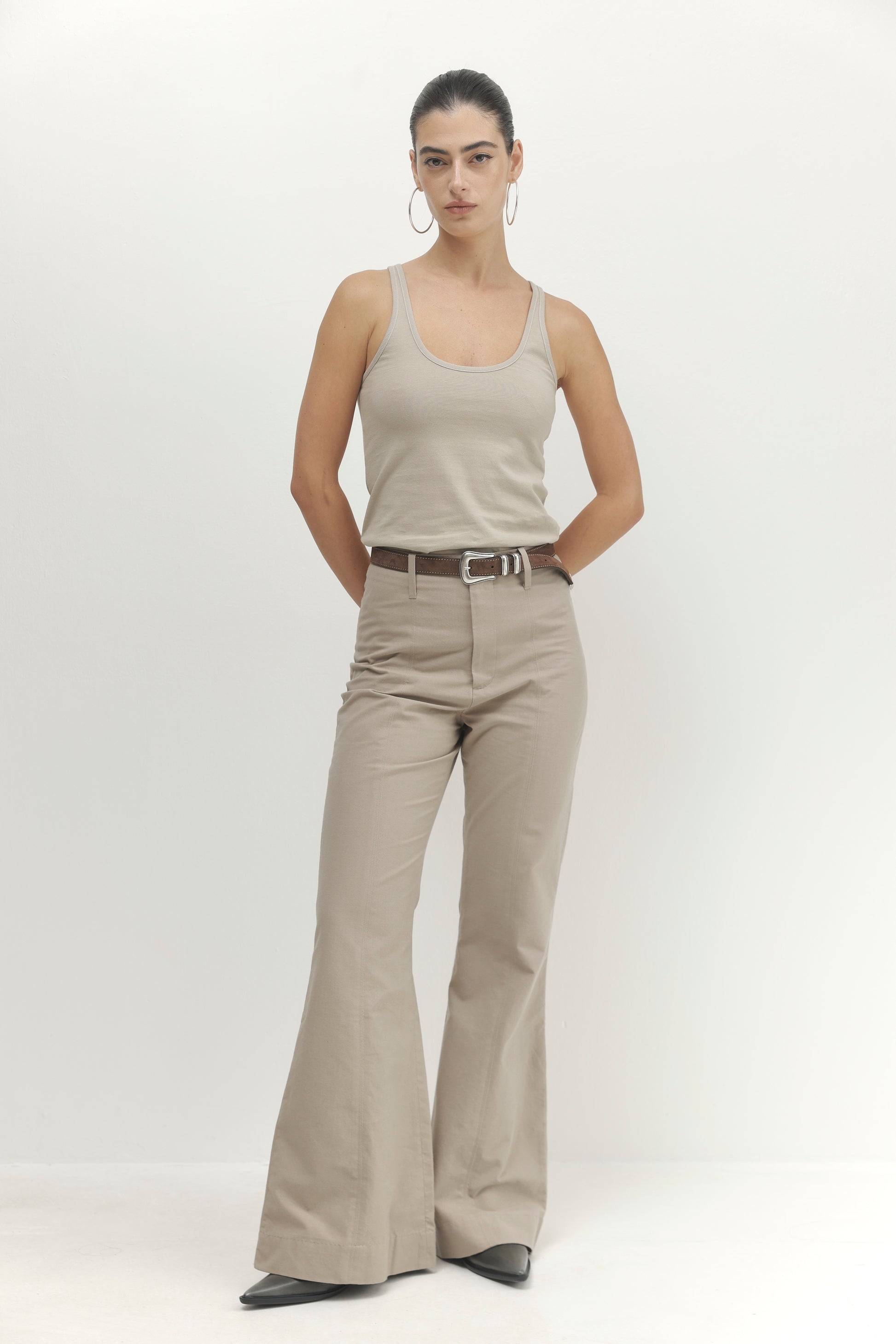 Antique White מכנסיים ארוכים לנשים Oasis PAPER