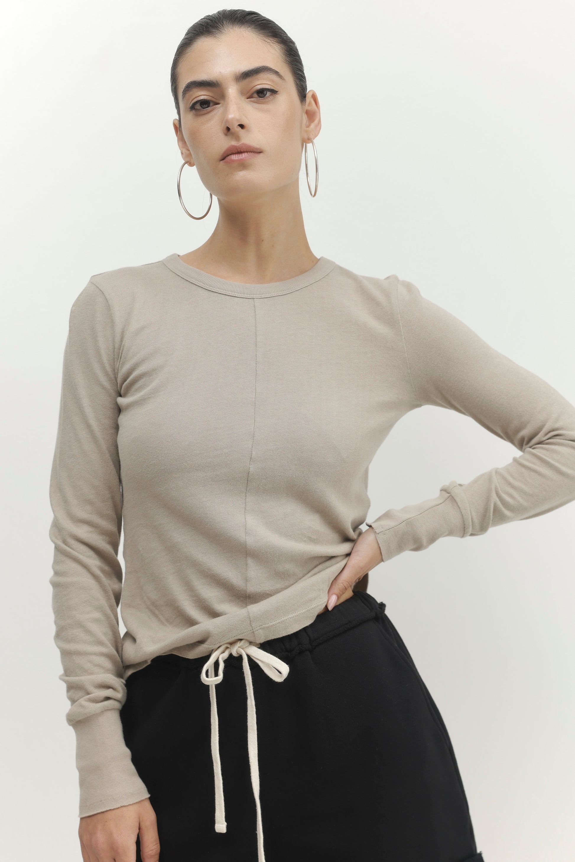 Light Gray חולצה ארוכה לנשים Terra PAPER