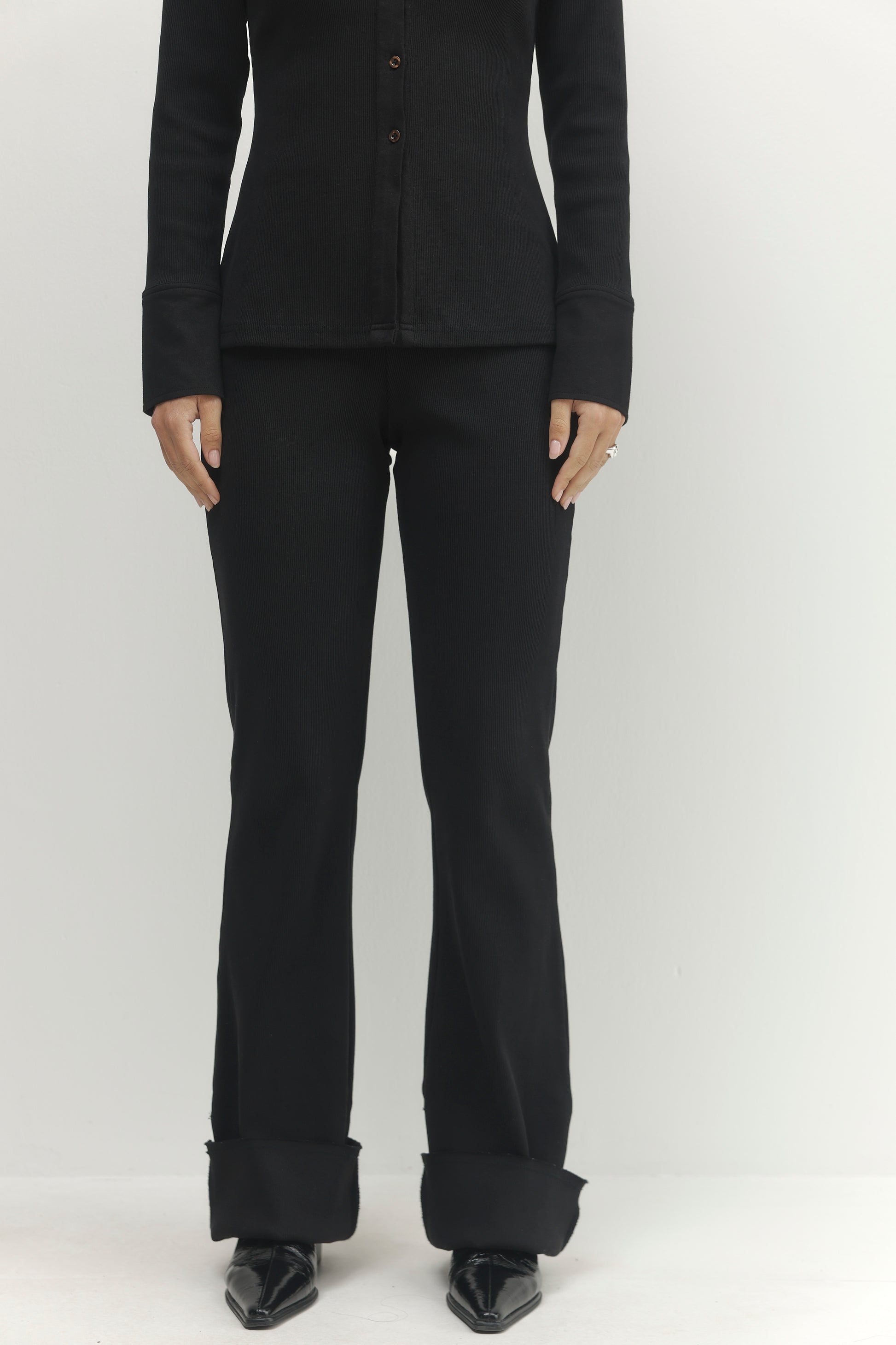 Light Gray מכנסיים ארוכים לנשים Pleated PAPER