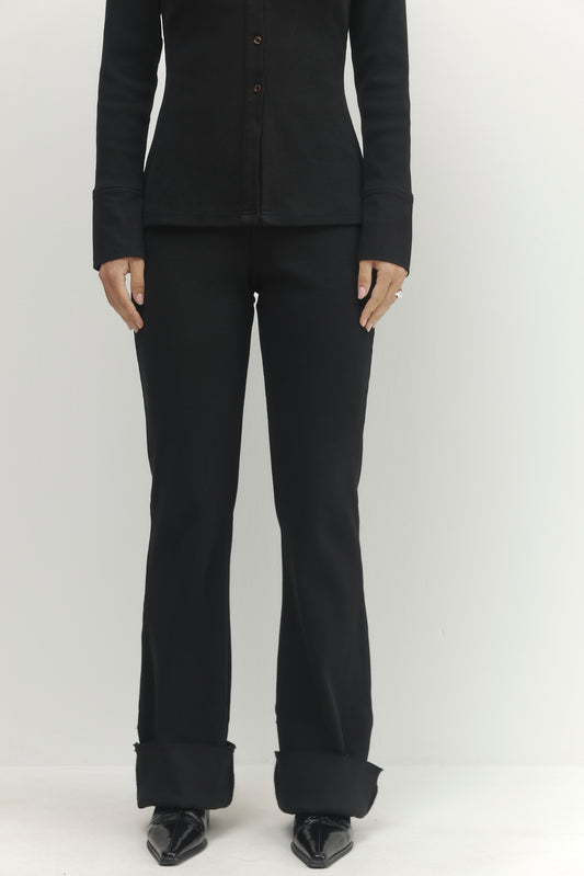 Light Gray מכנסיים ארוכים לנשים Pleated PAPER