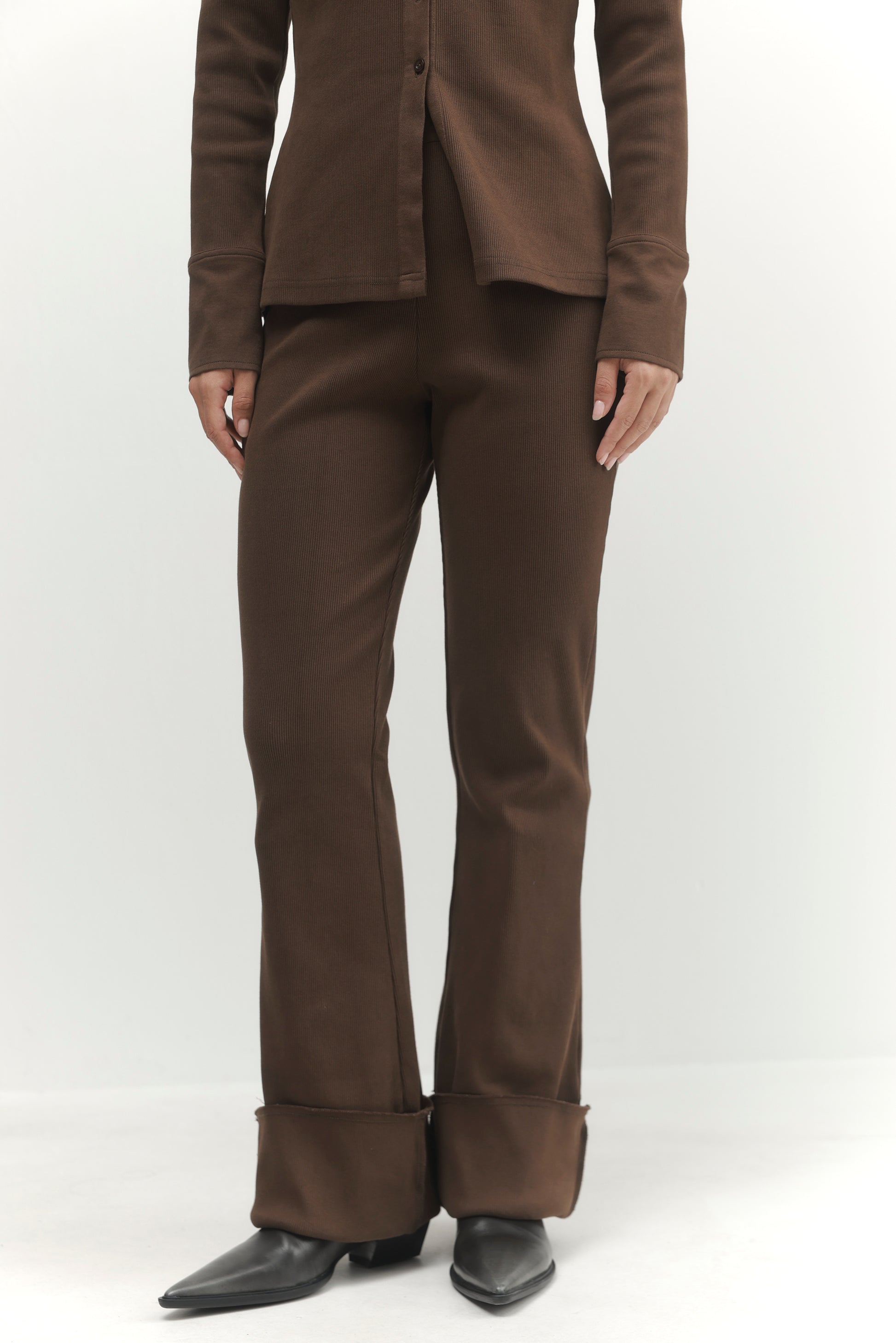 Beige מכנסיים ארוכים לנשים Pleated PAPER