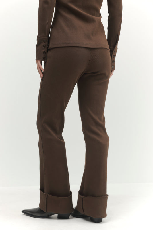 Beige מכנסיים ארוכים לנשים Pleated PAPER