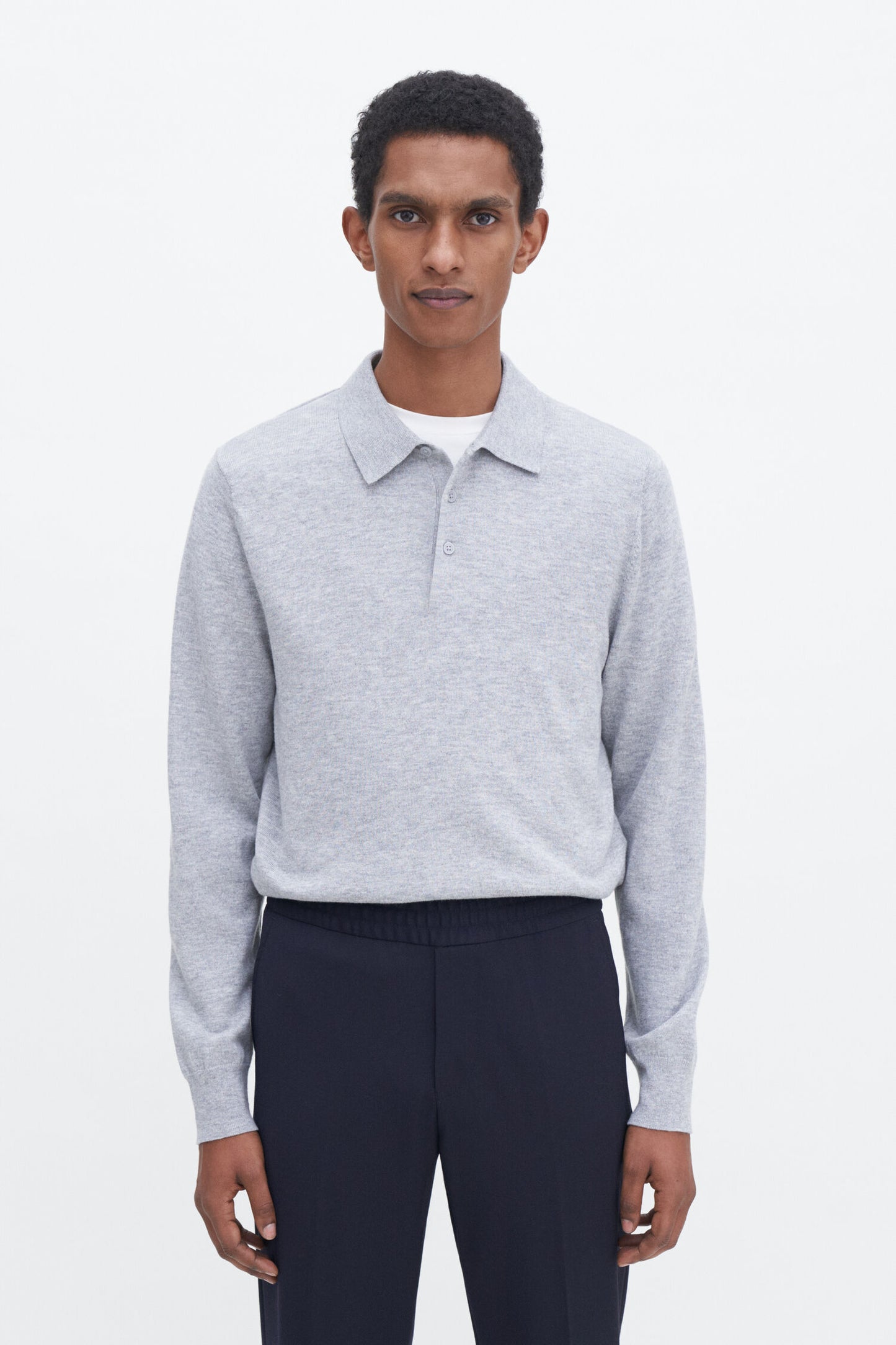 Lavender חולצת פולו סריג ארוכה לגברים FILIPPA K