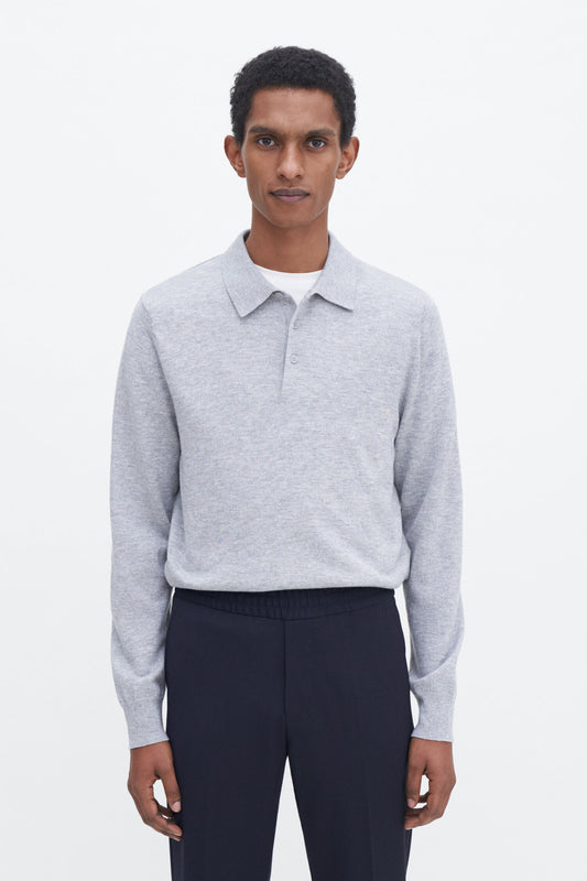 Lavender חולצת פולו סריג ארוכה לגברים FILIPPA K