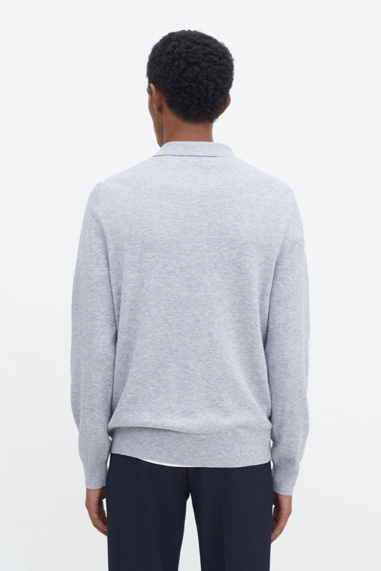 Lavender חולצת פולו סריג ארוכה לגברים FILIPPA K