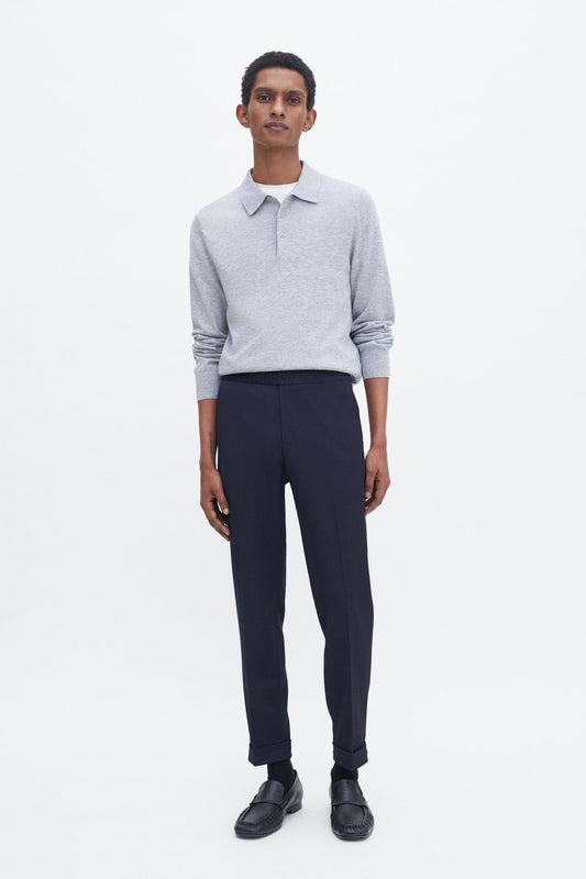 White Smoke חולצת פולו סריג ארוכה לגברים FILIPPA K