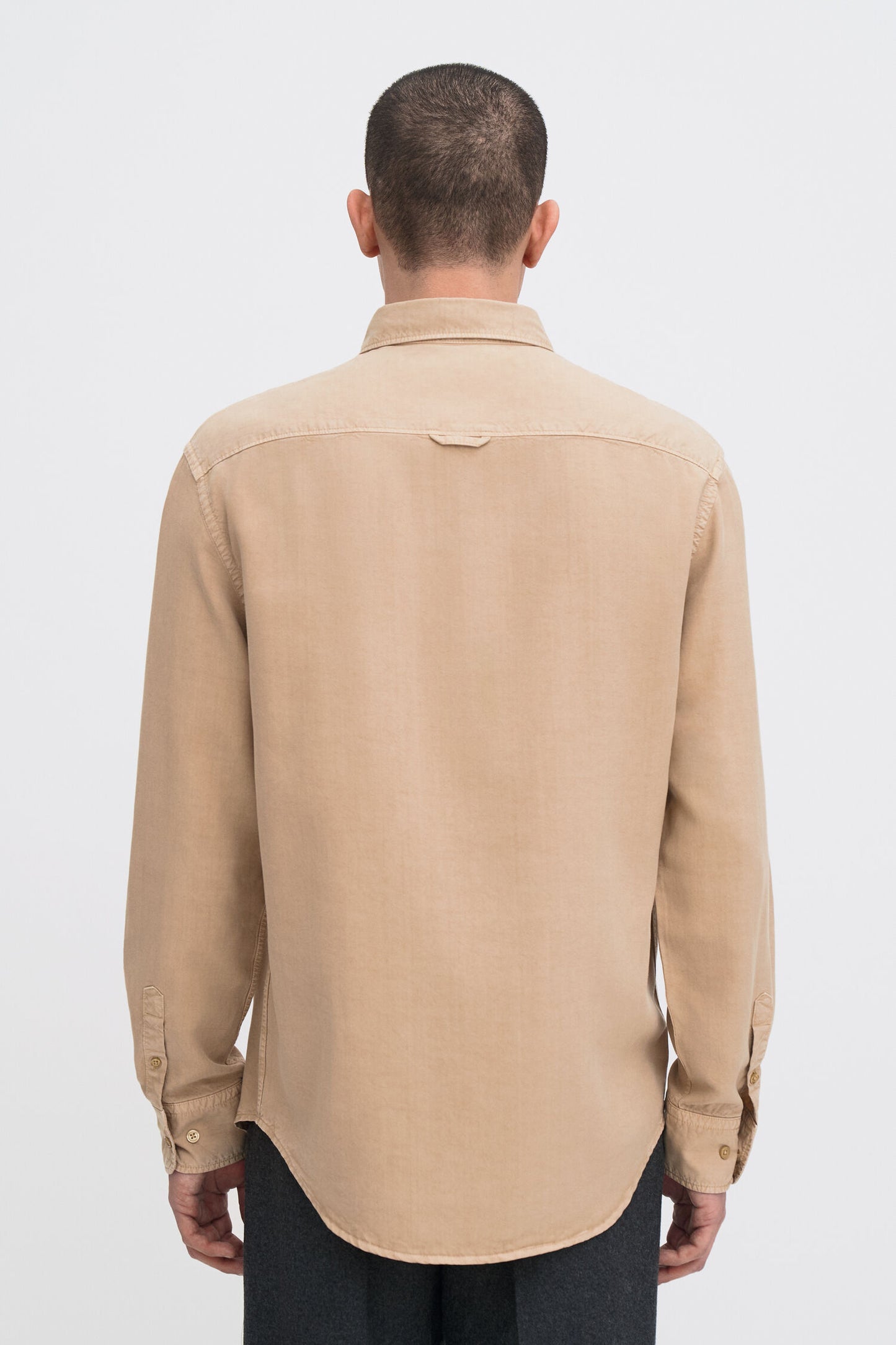 Light Gray חולצה מכופתרת ארוכה לגברים Zachary FILIPPA K