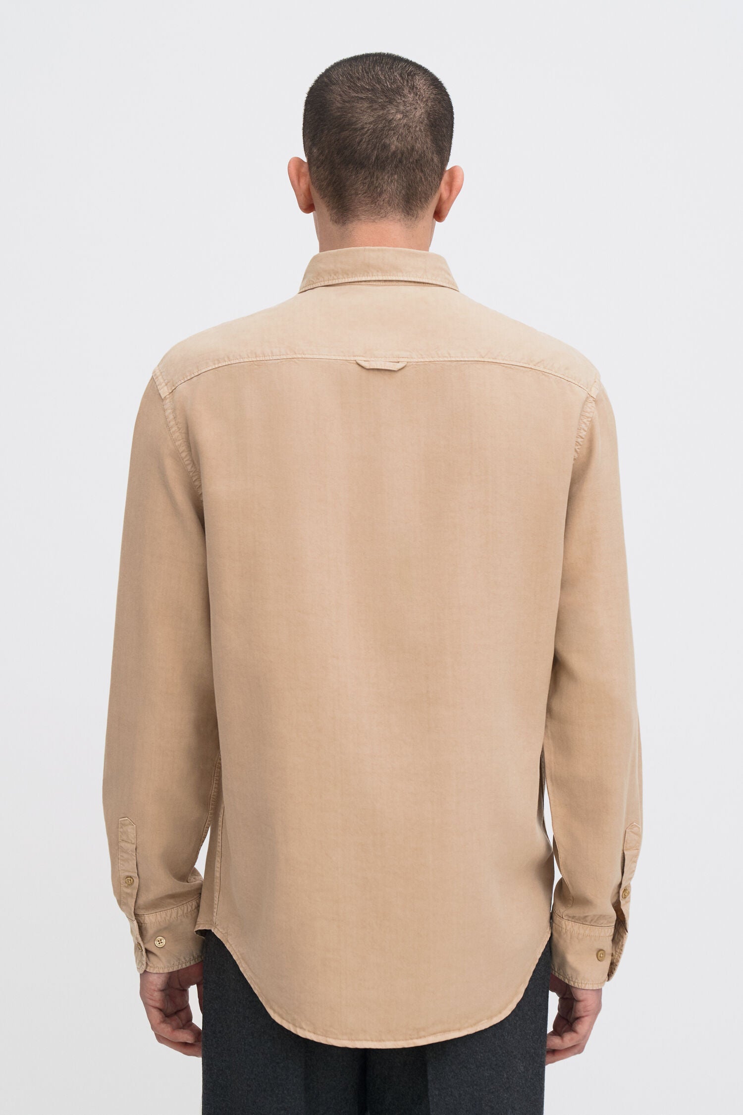 Light Gray חולצה מכופתרת ארוכה לגברים Zachary FILIPPA K