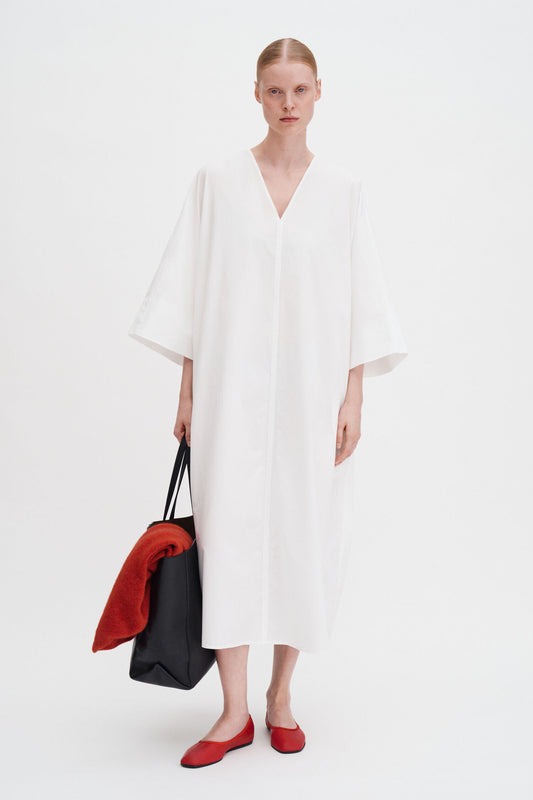 Lavender שמלת מידי לנשים V-Neck Cotton Kaftan FILIPPA K