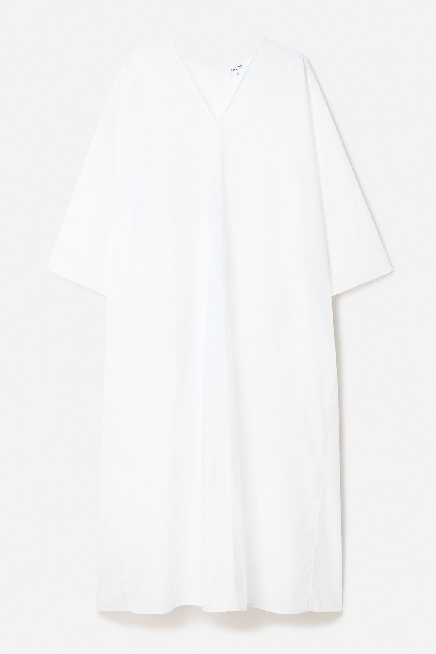 White Smoke שמלת מידי לנשים V-Neck Cotton Kaftan FILIPPA K