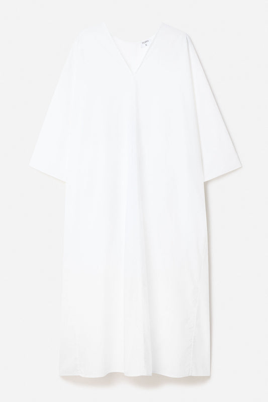White Smoke שמלת מידי לנשים V-Neck Cotton Kaftan FILIPPA K