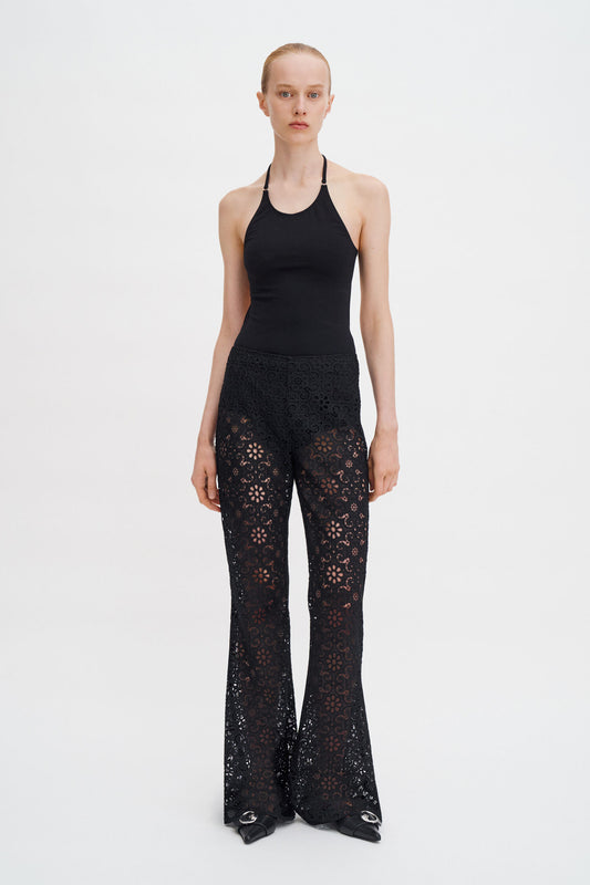 Lavender מכנסיים לנשים Lace Trousers FILIPPA K