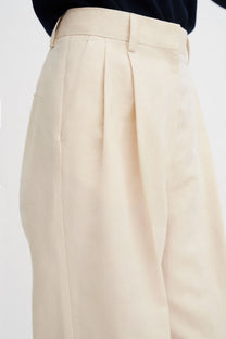 Light Gray מכנסיים ארוכים לנשים Darcey Linen Trousers FILIPPA K