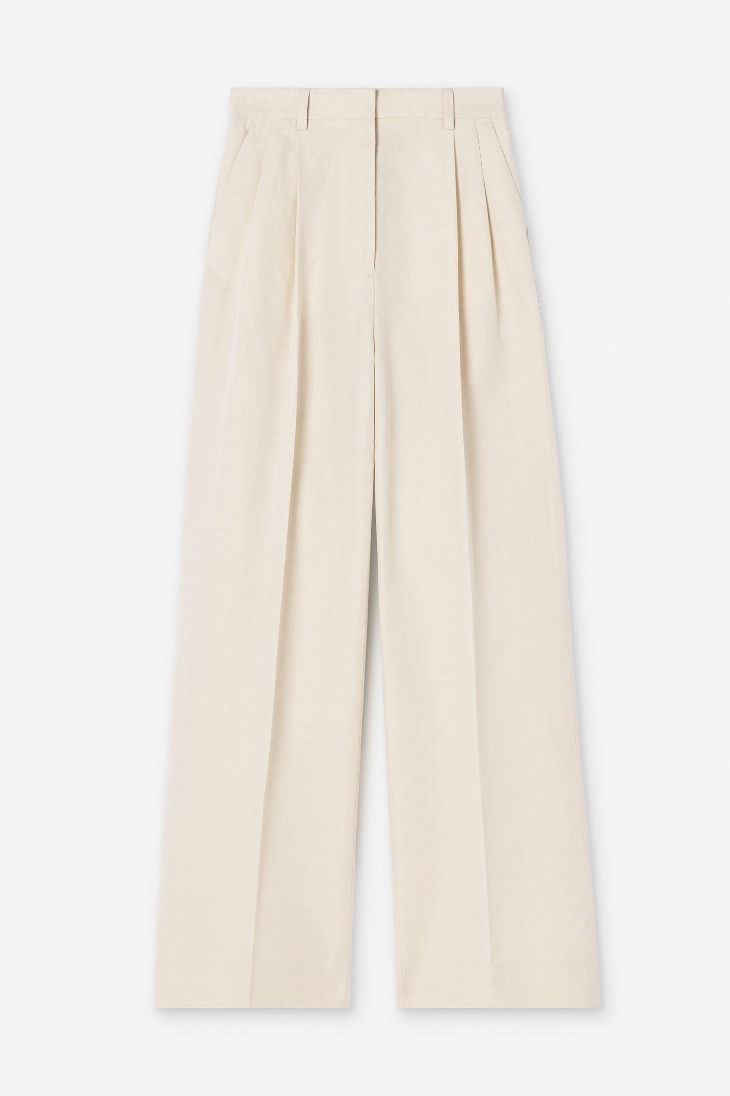 Antique White מכנסיים ארוכים לנשים Darcey Linen Trousers FILIPPA K
